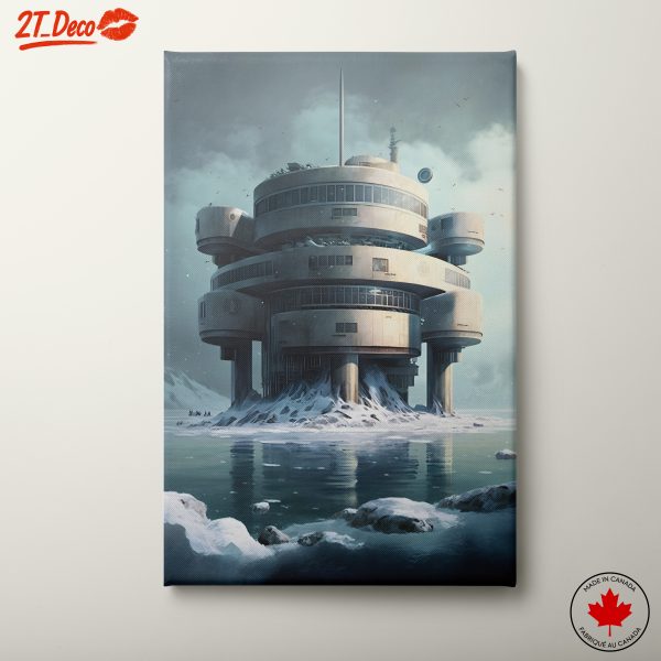 Futuristic Architectural Structure in a Snowy Landscape