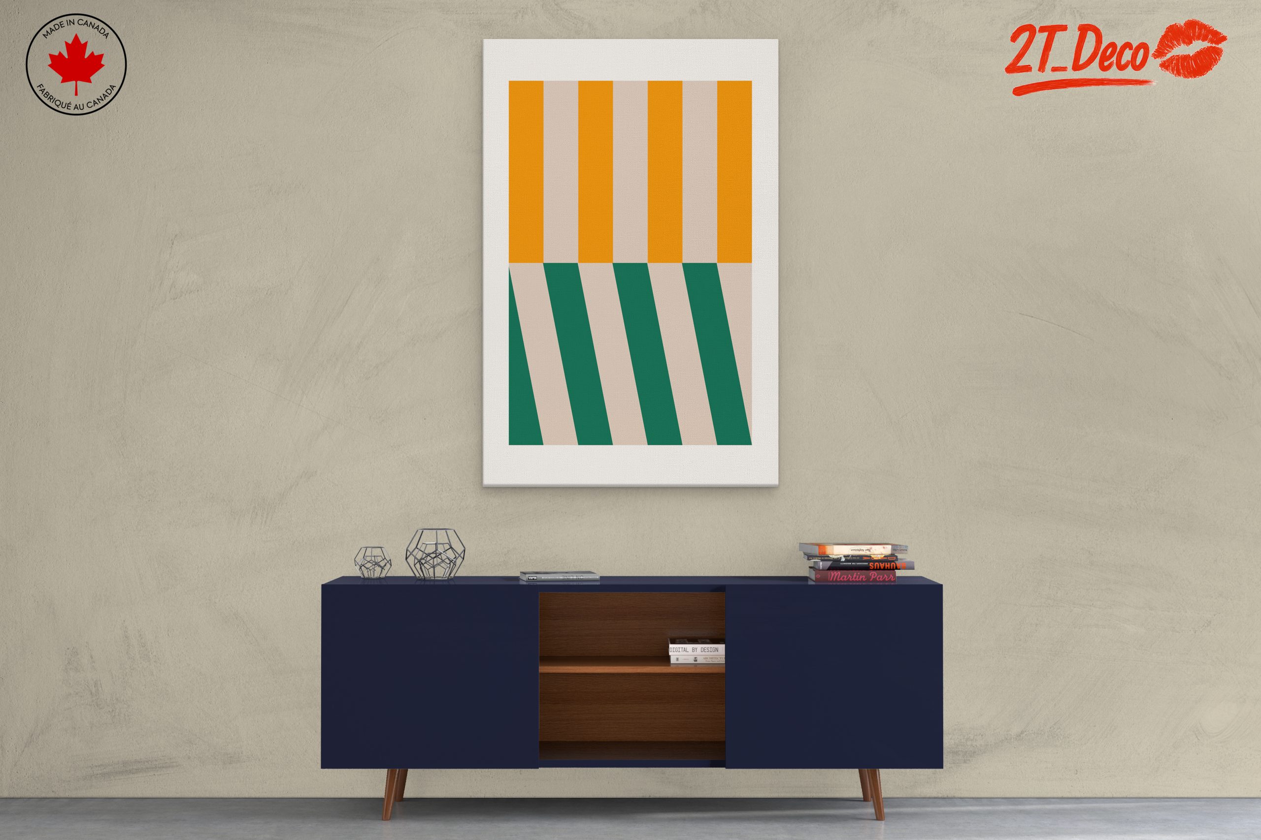 Colorful Abstract Interior Art with Bold Shapes - Image 3