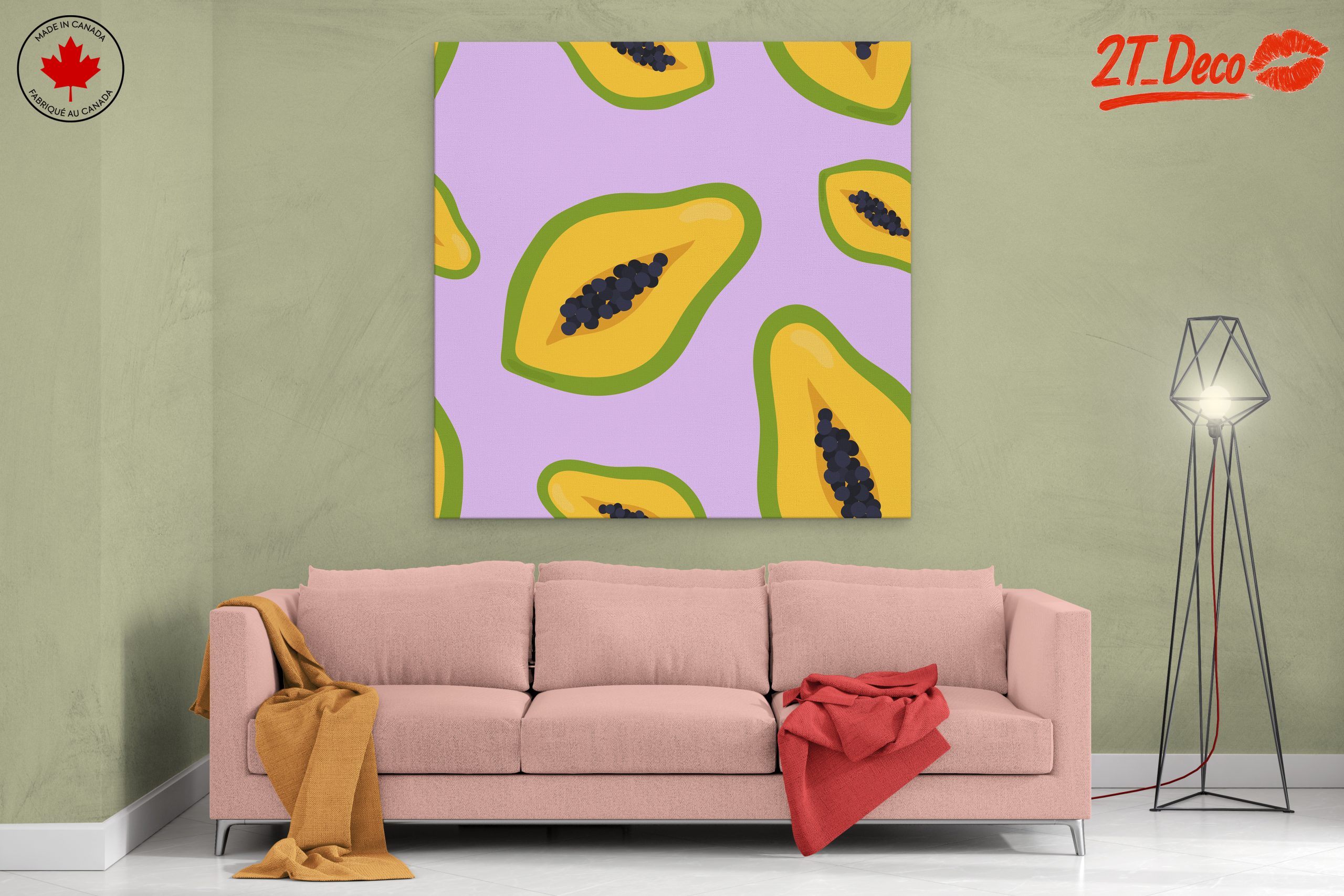 Colorful Abstract Papaya Art - Image 2