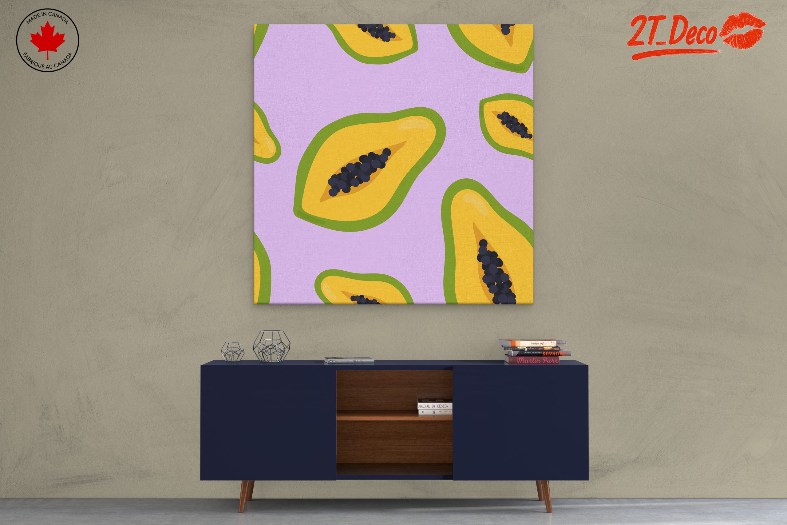 Colorful Abstract Papaya Art - Image 3