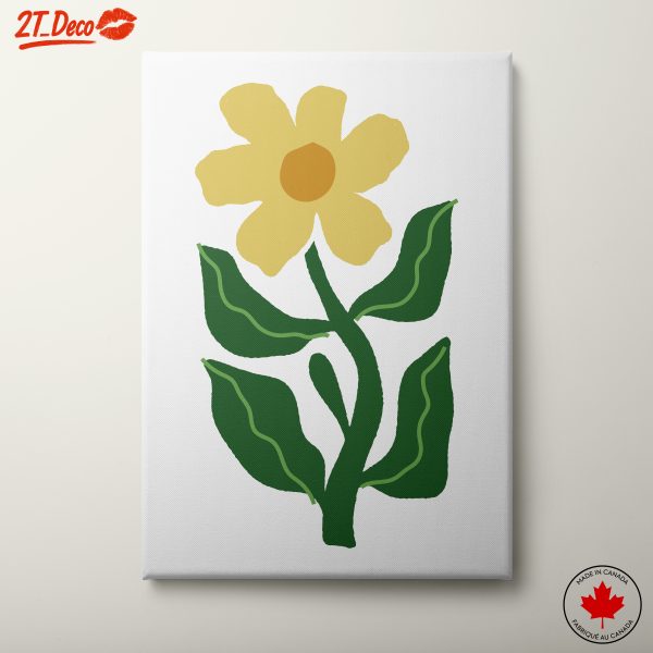 Stylized Yellow Flower Botanical Art