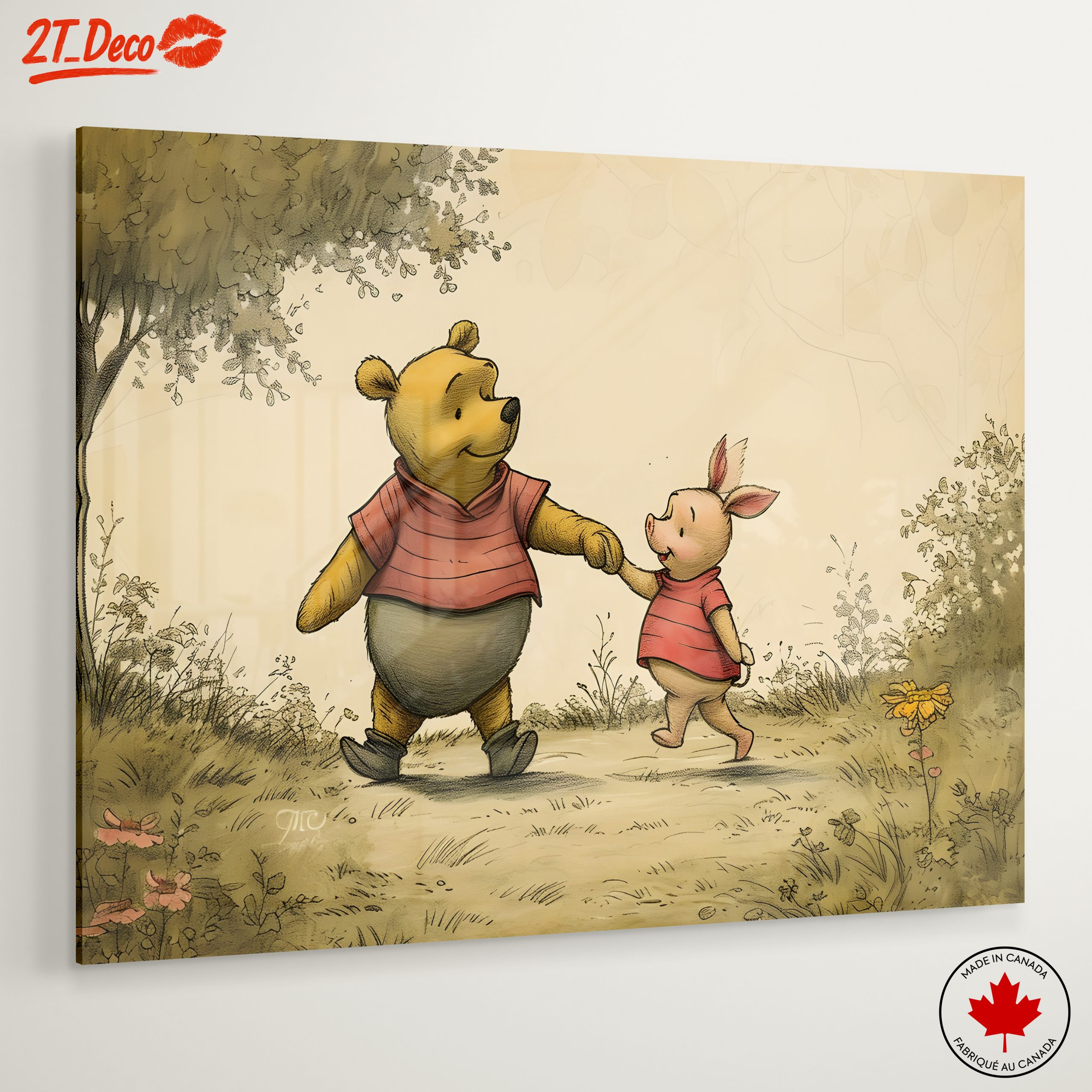 Whimsical Bear and Piglet Characters Walking Together - Image 6