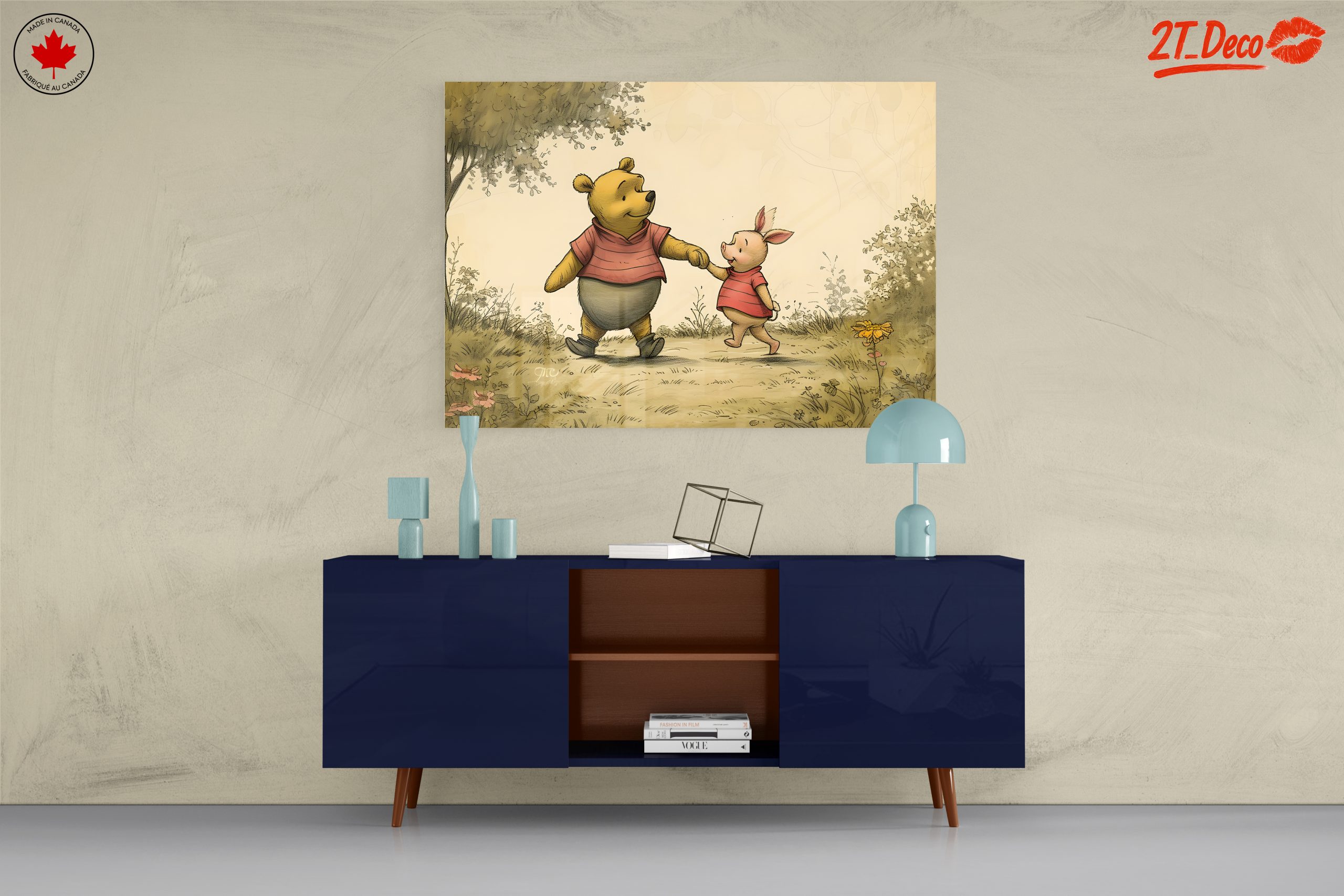 Whimsical Bear and Piglet Characters Walking Together - Image 8