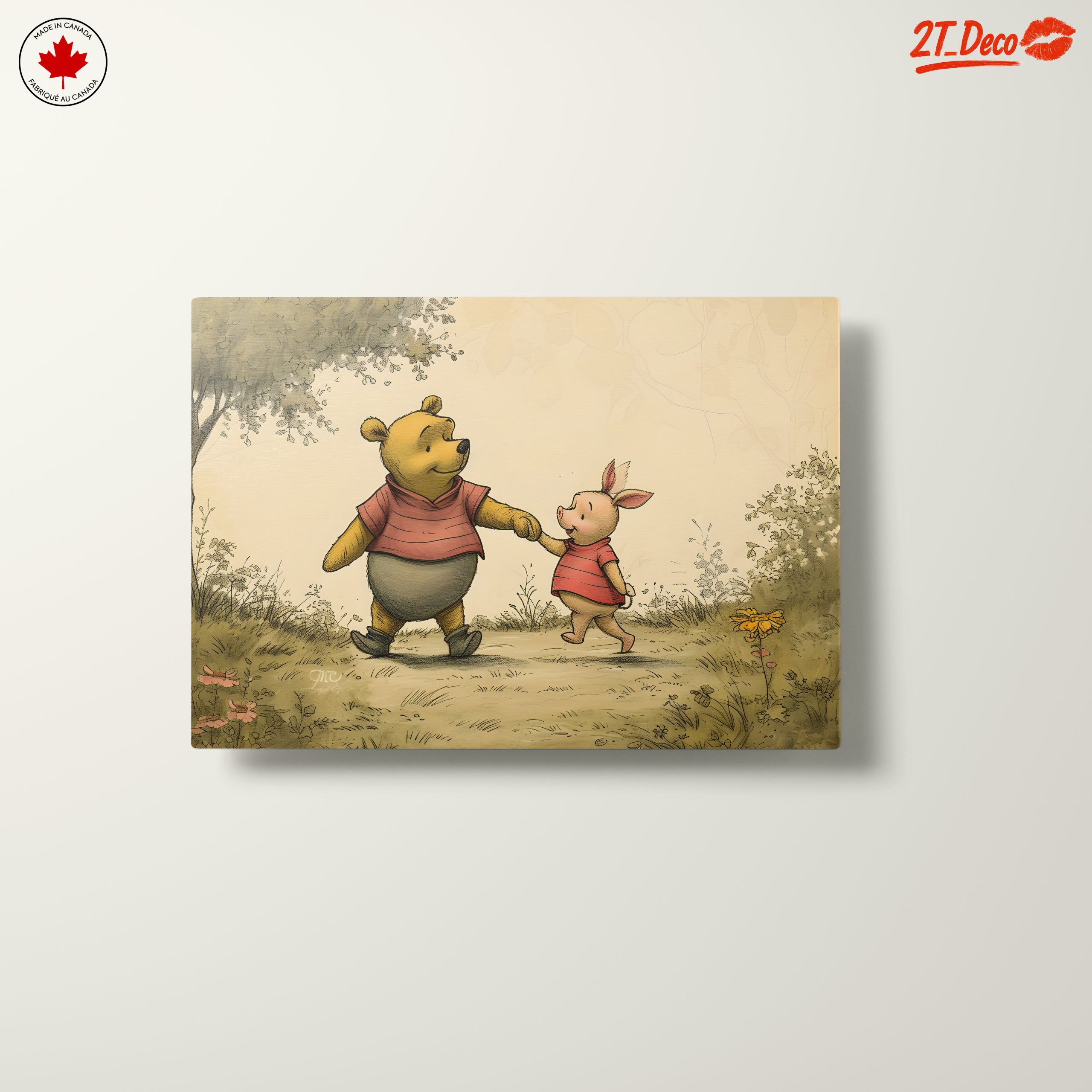 Whimsical Bear and Piglet Characters Walking Together - Image 10