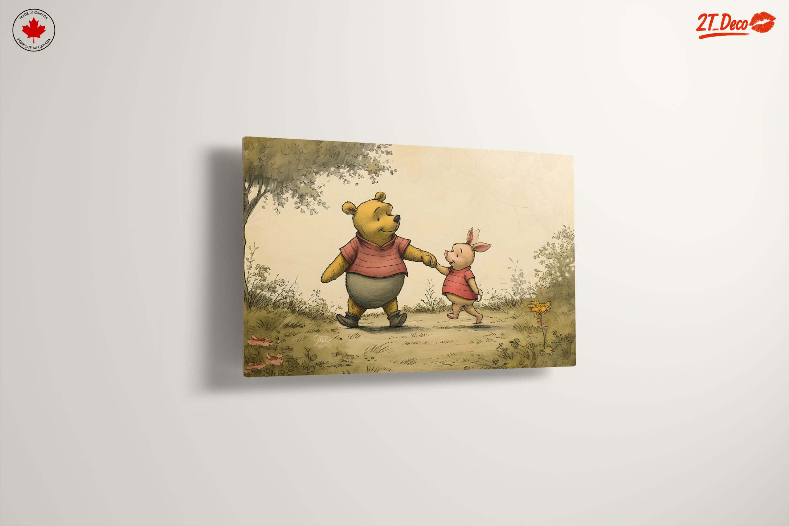 Whimsical Bear and Piglet Characters Walking Together - Image 13