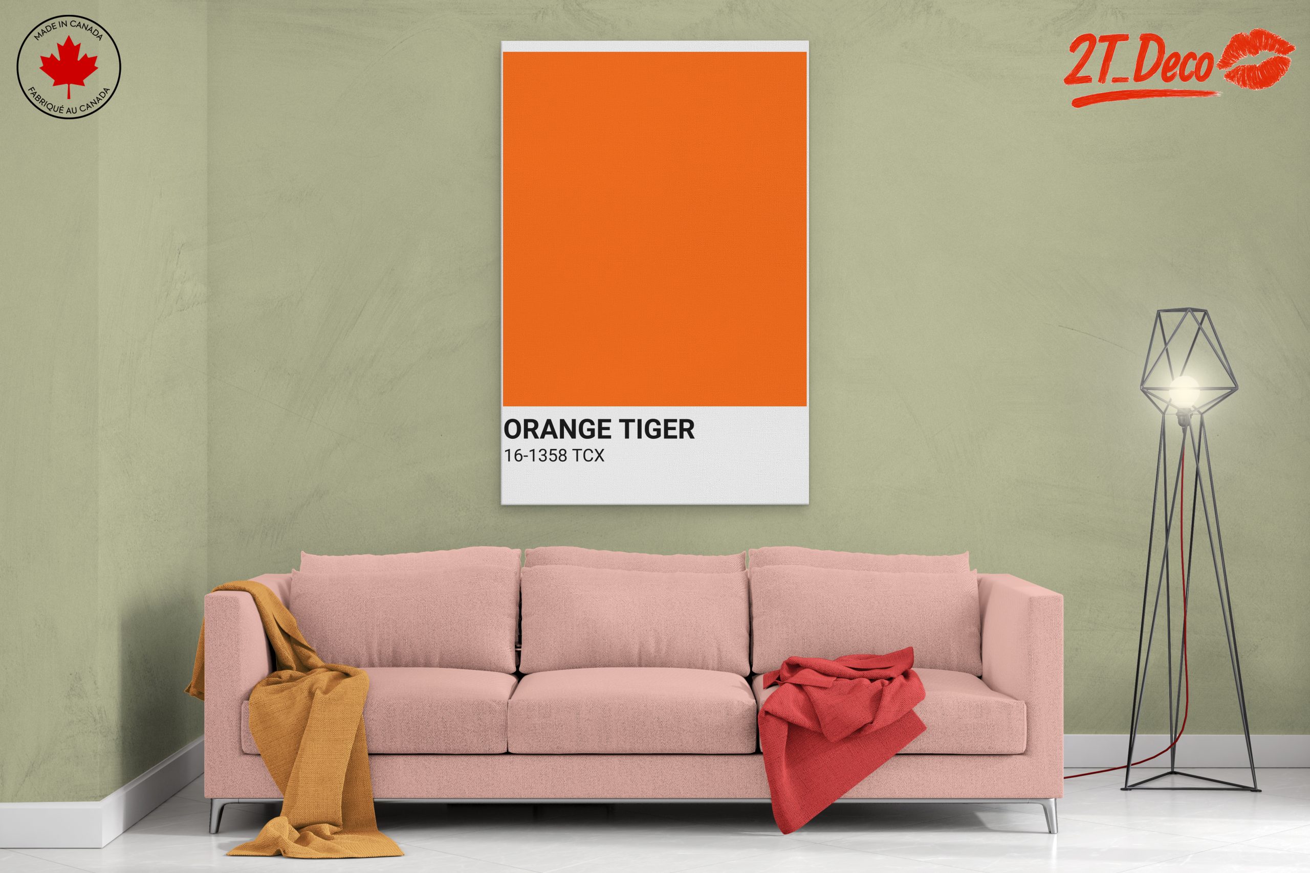 Vibrant Solid Orange Art - Image 2