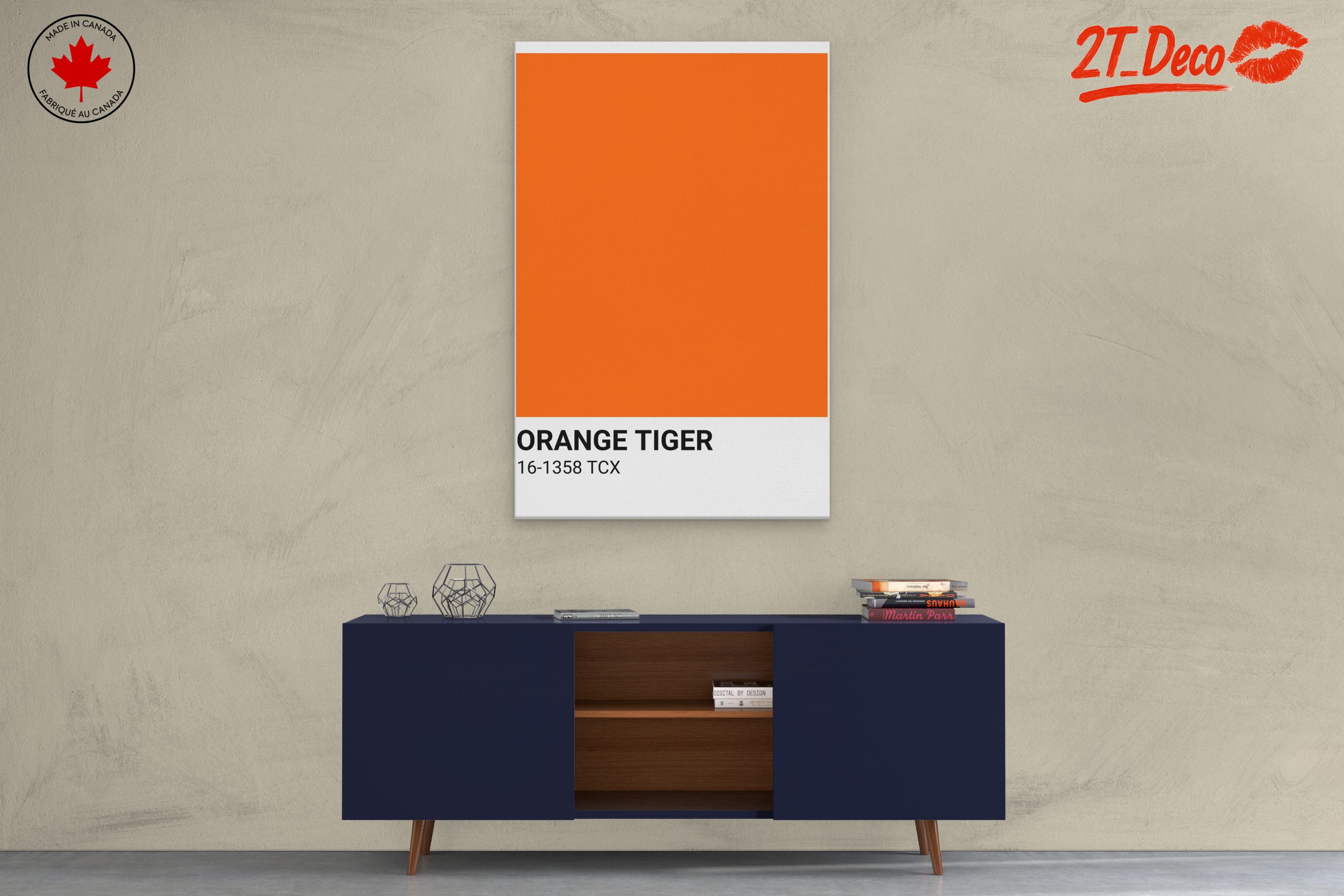 Vibrant Solid Orange Art - Image 3