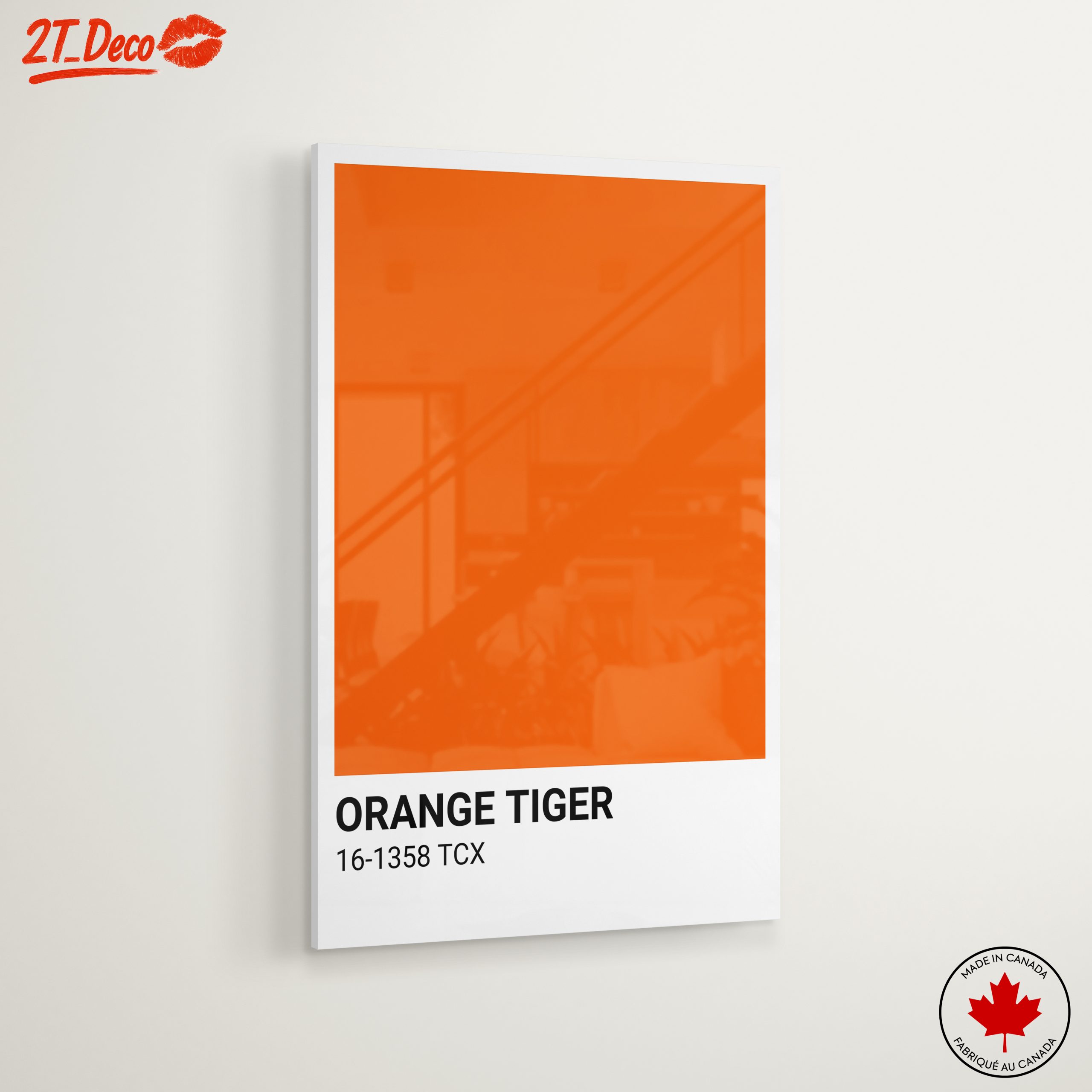 Vibrant Solid Orange Art - Image 6