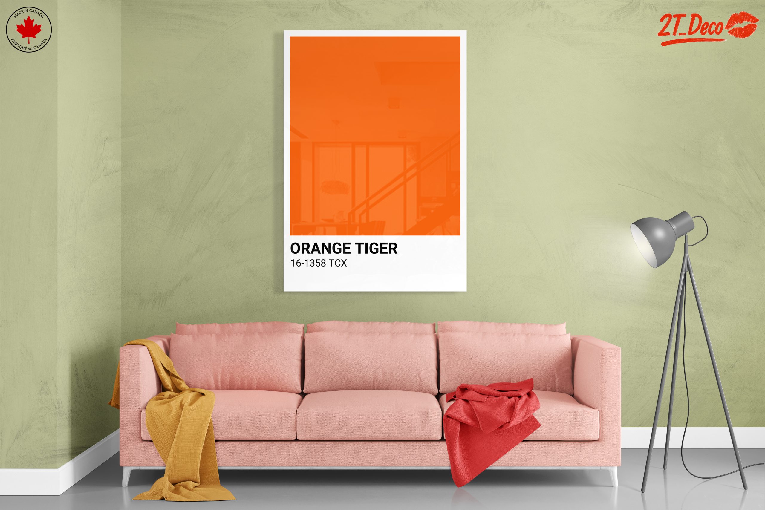 Vibrant Solid Orange Art - Image 7