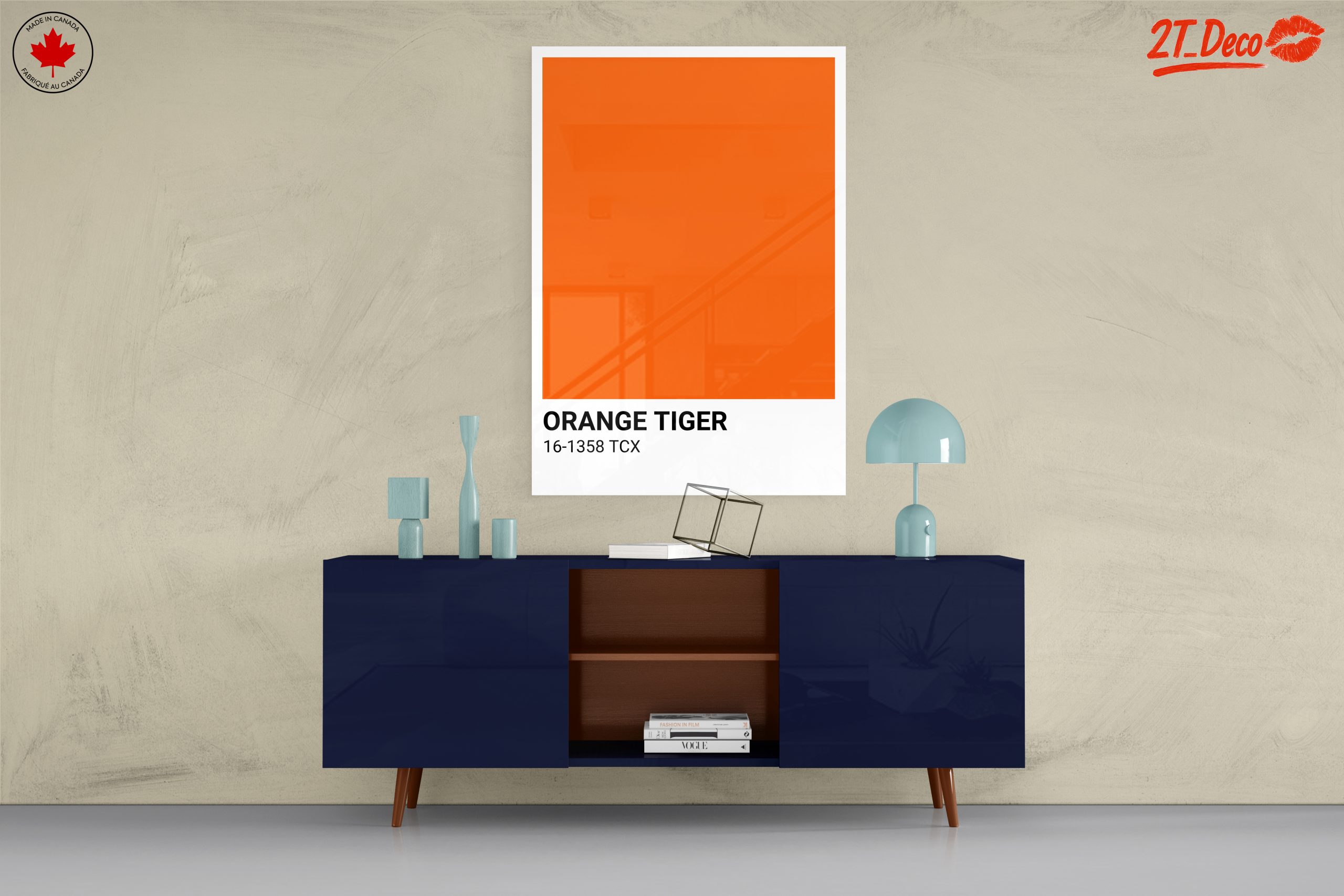 Vibrant Solid Orange Art - Image 8
