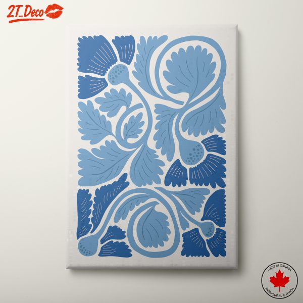 Stylized Floral Design in Blue