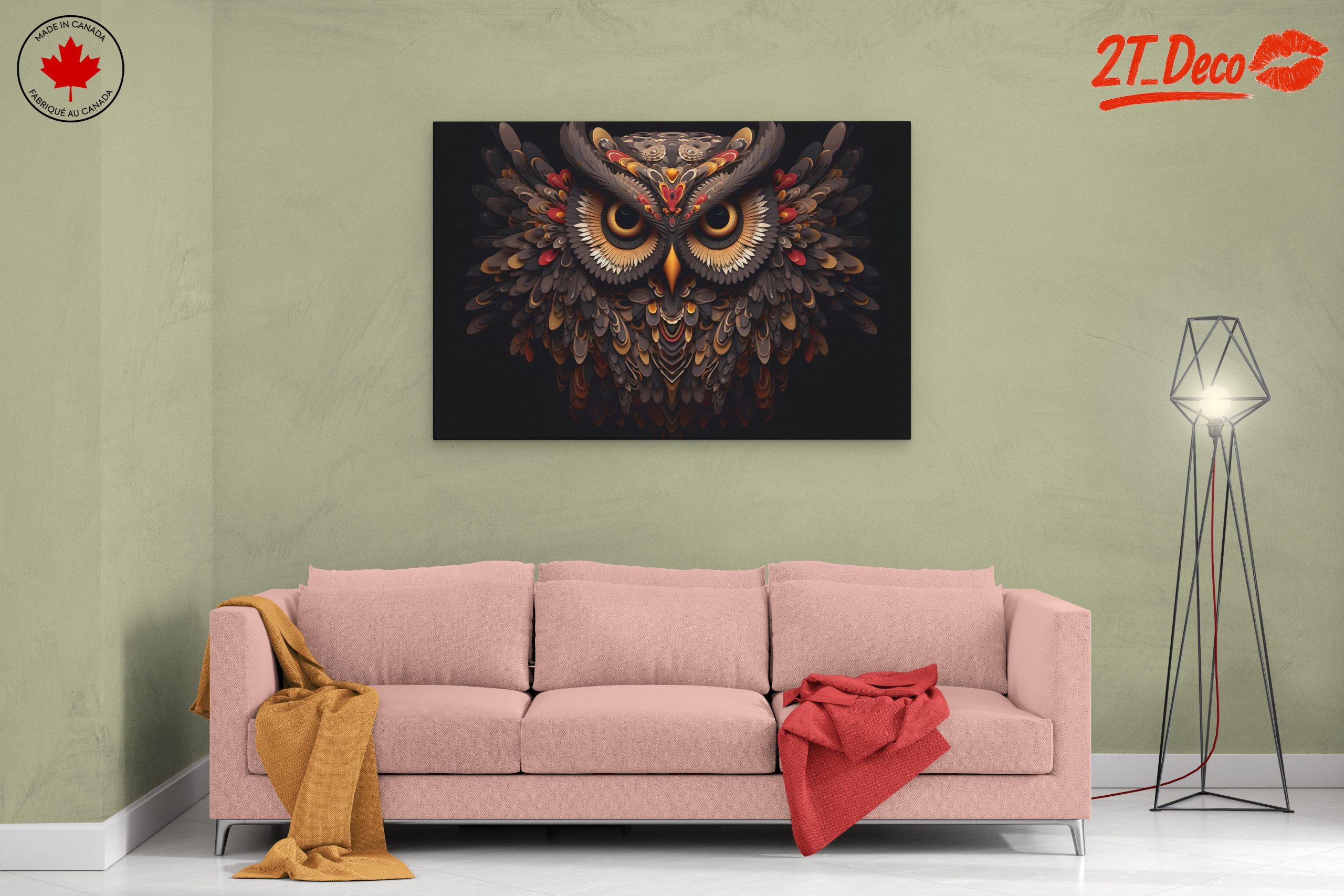 Stylized Owl Artwork with Intricate Details - Image 2