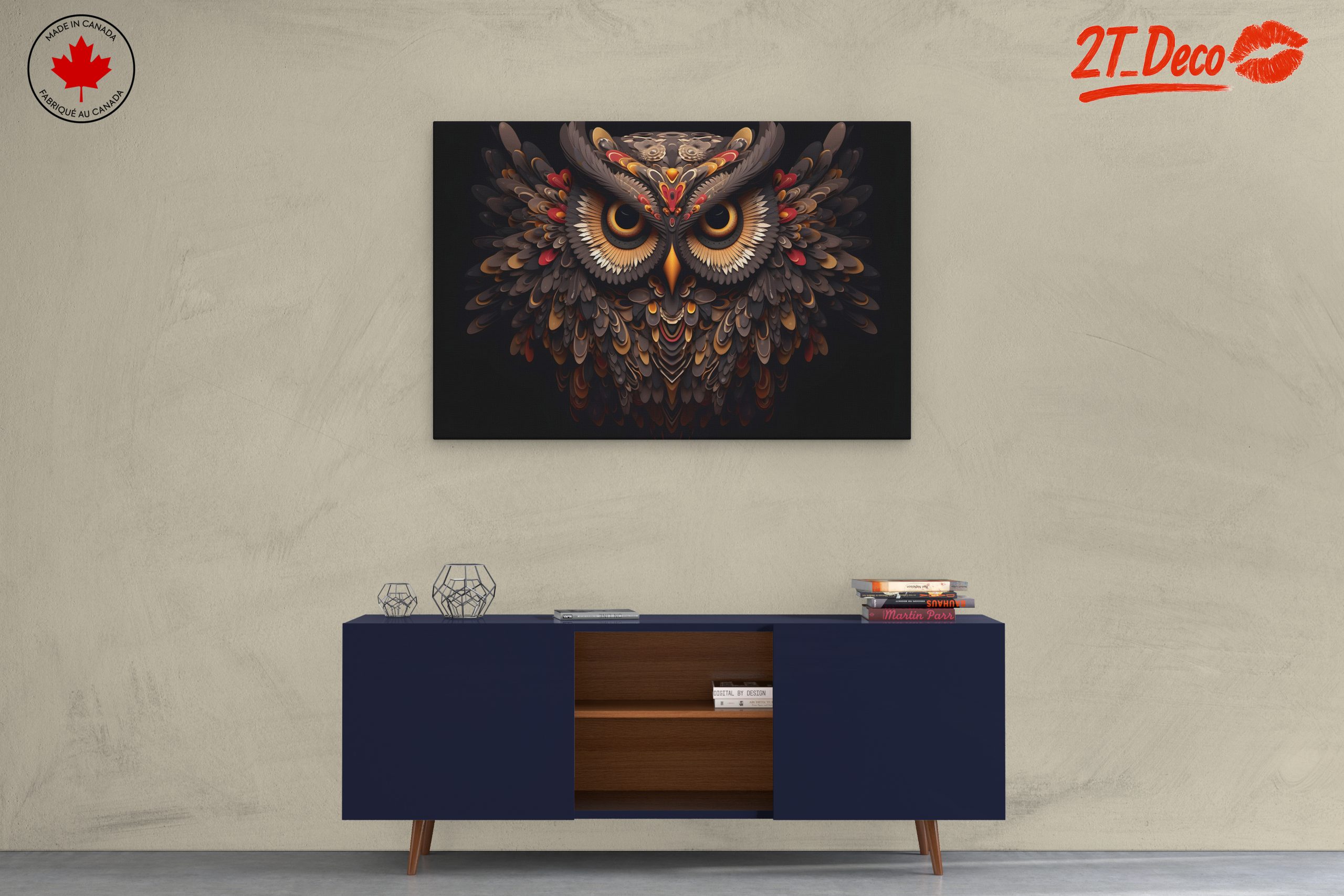 Stylized Owl Artwork with Intricate Details - Image 3