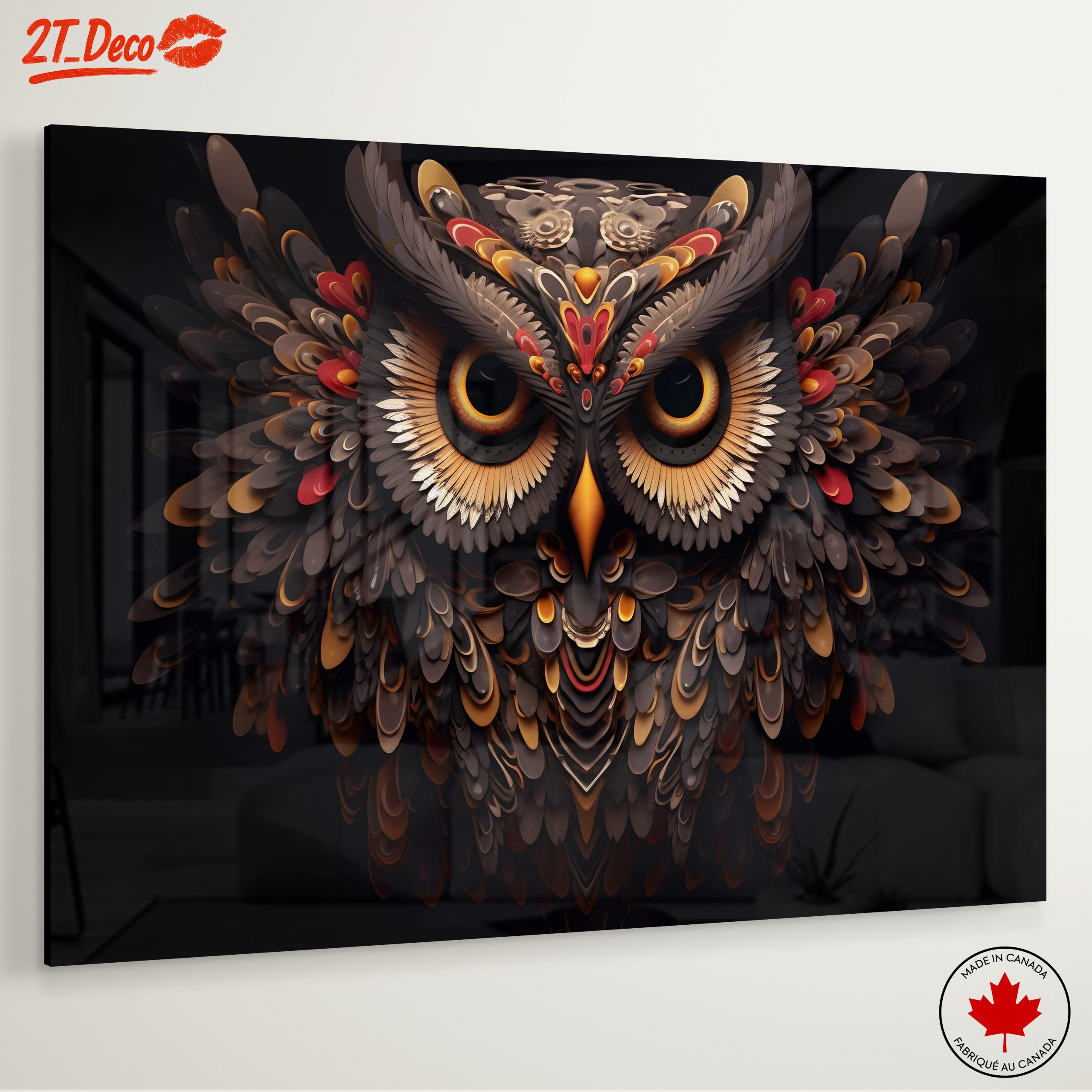 Stylized Owl Artwork with Intricate Details - Image 6