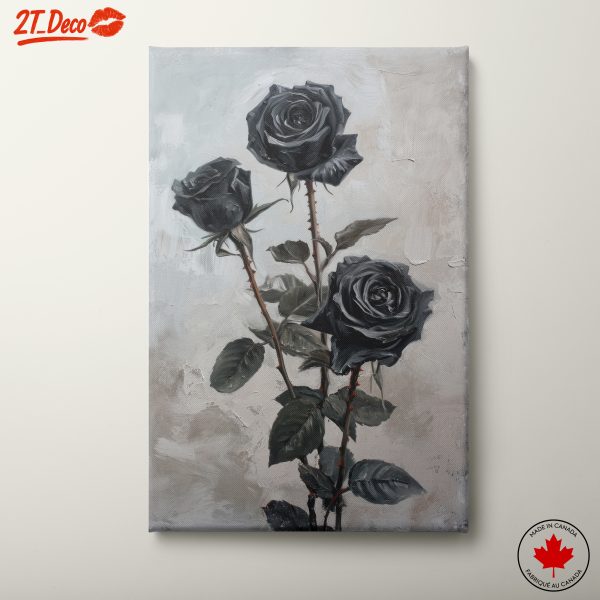 Black Roses Against a Subtle Background