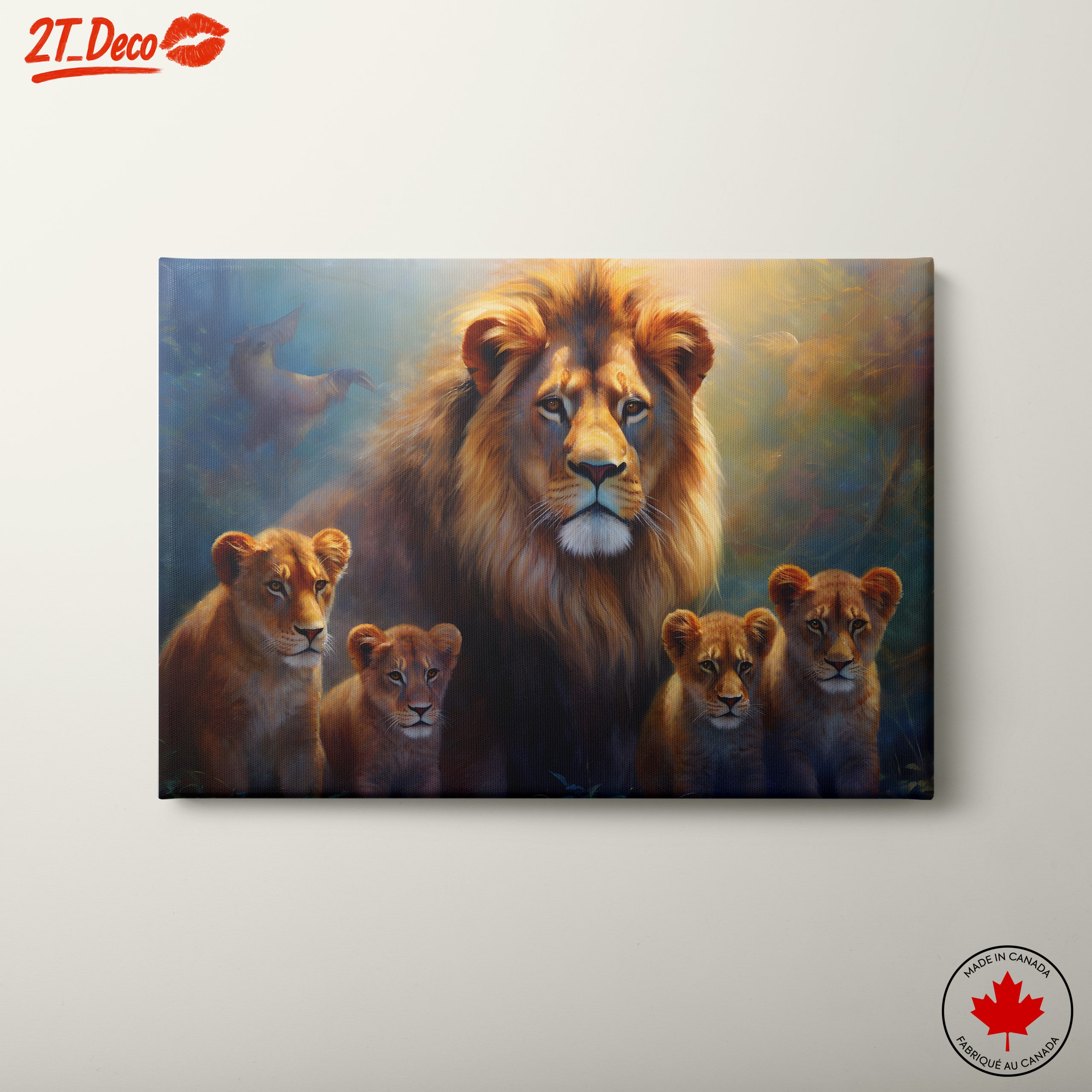Majestic Lions and Their Cubs in Nature