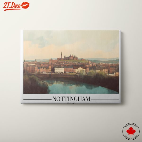 Stylized Nottingham Urban Landscape Art