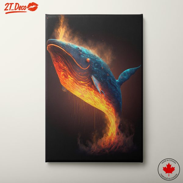 Vibrant Dynamic Aquatic Whale Art