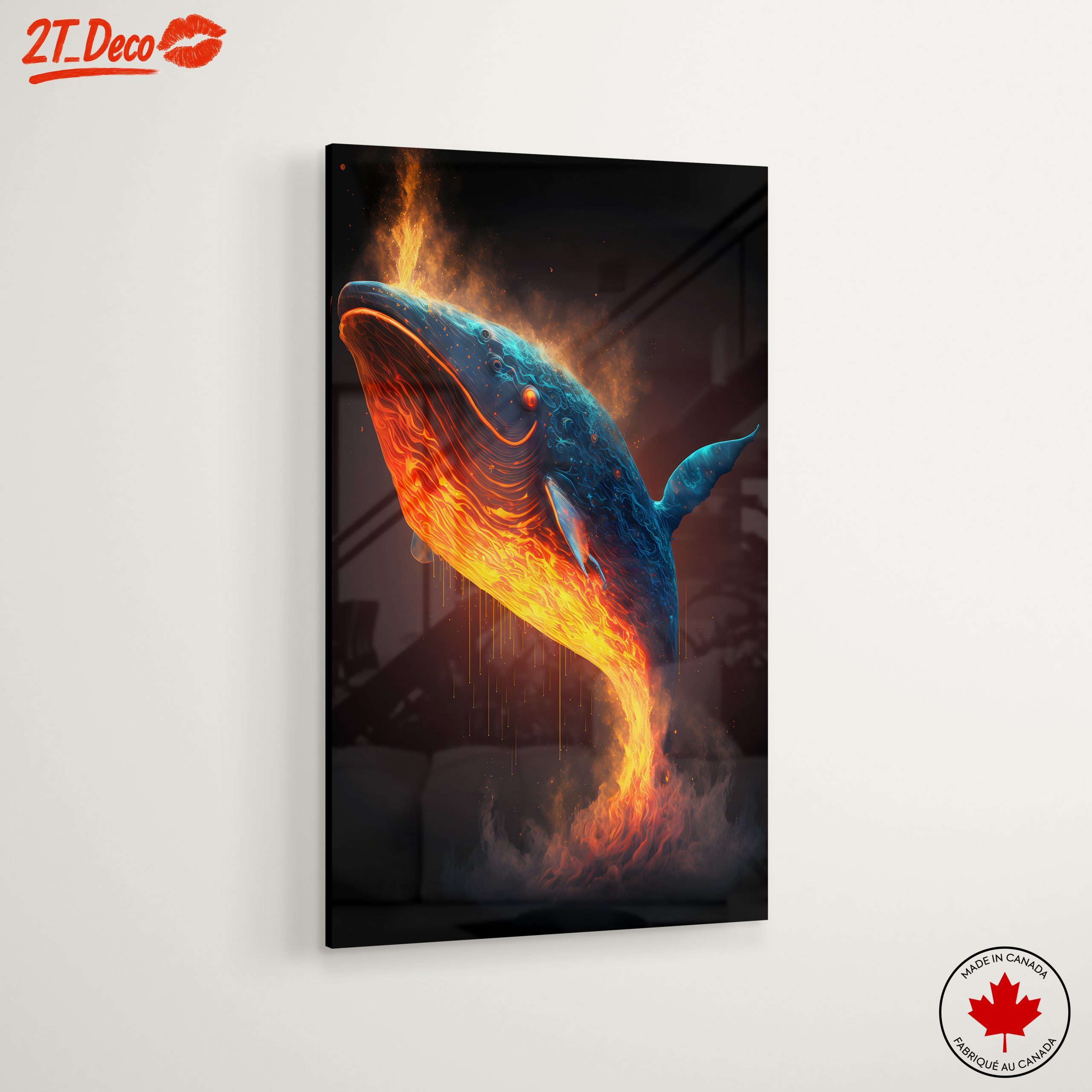Vibrant Dynamic Aquatic Whale Art - Image 6