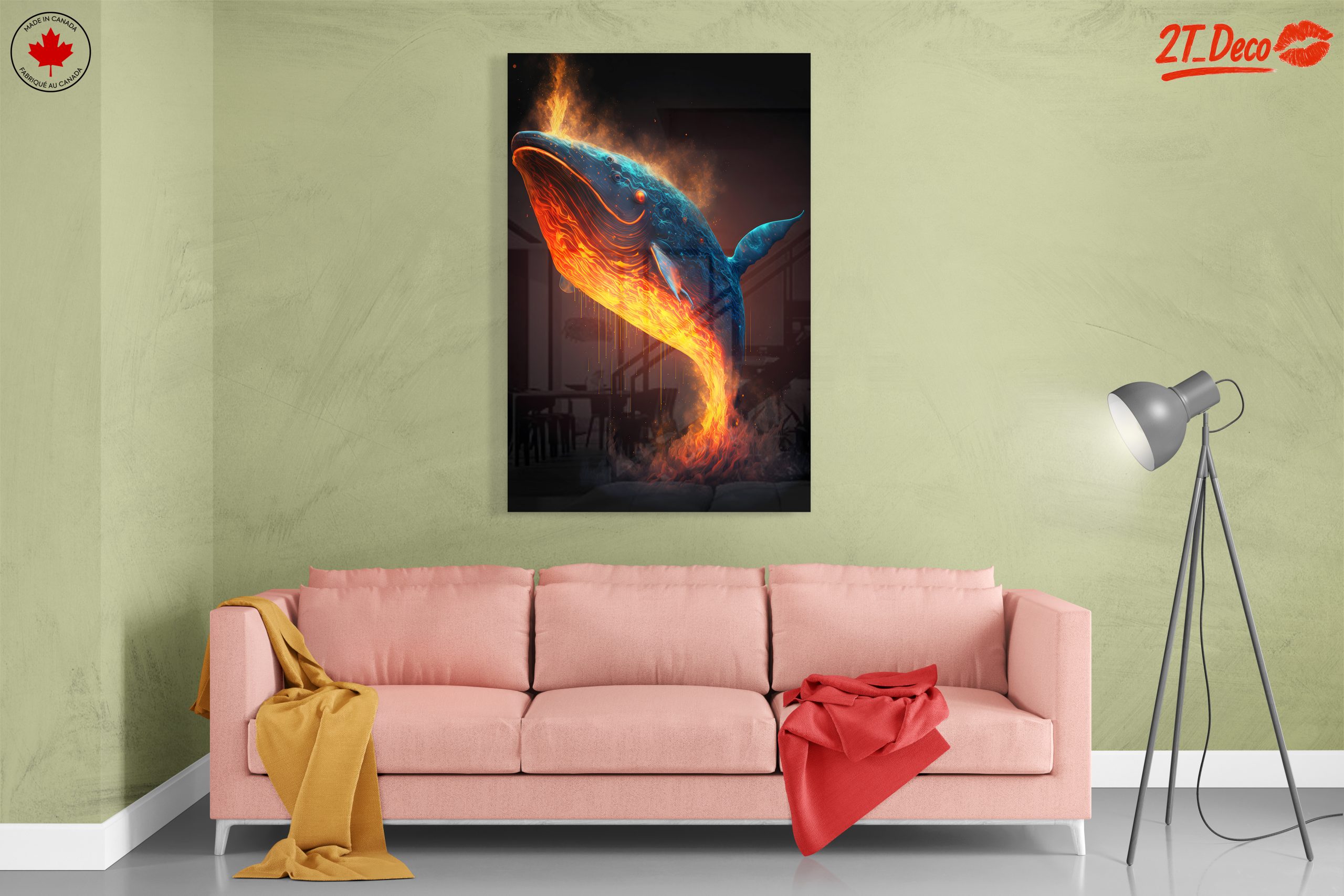 Vibrant Dynamic Aquatic Whale Art - Image 7
