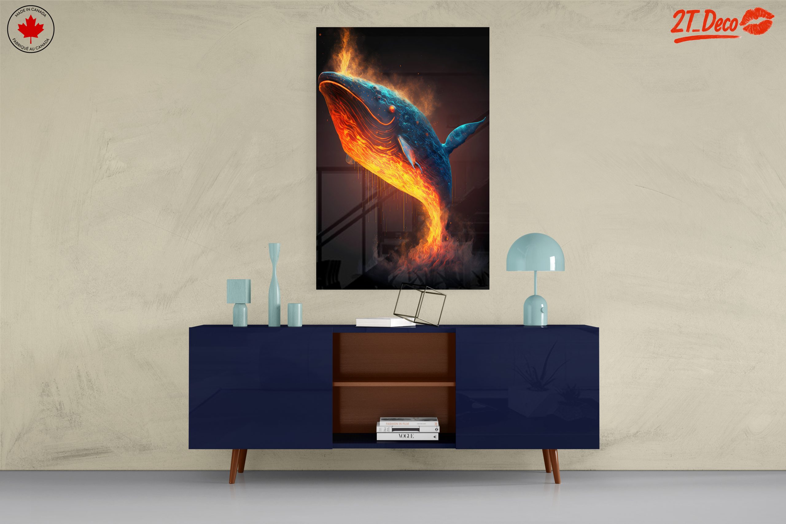 Vibrant Dynamic Aquatic Whale Art - Image 8