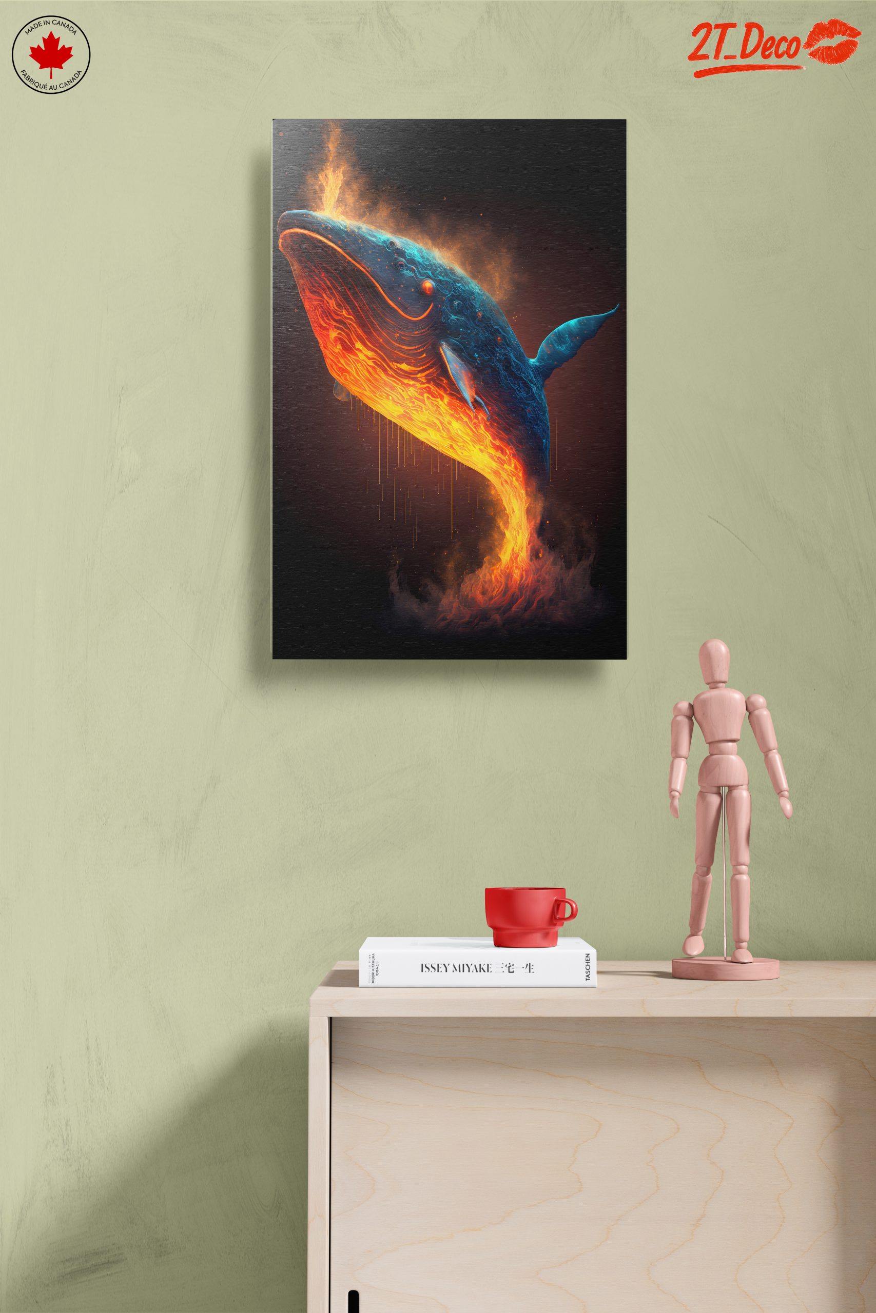 Vibrant Dynamic Aquatic Whale Art - Image 14