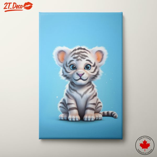 Playful White Tiger Illustration Art