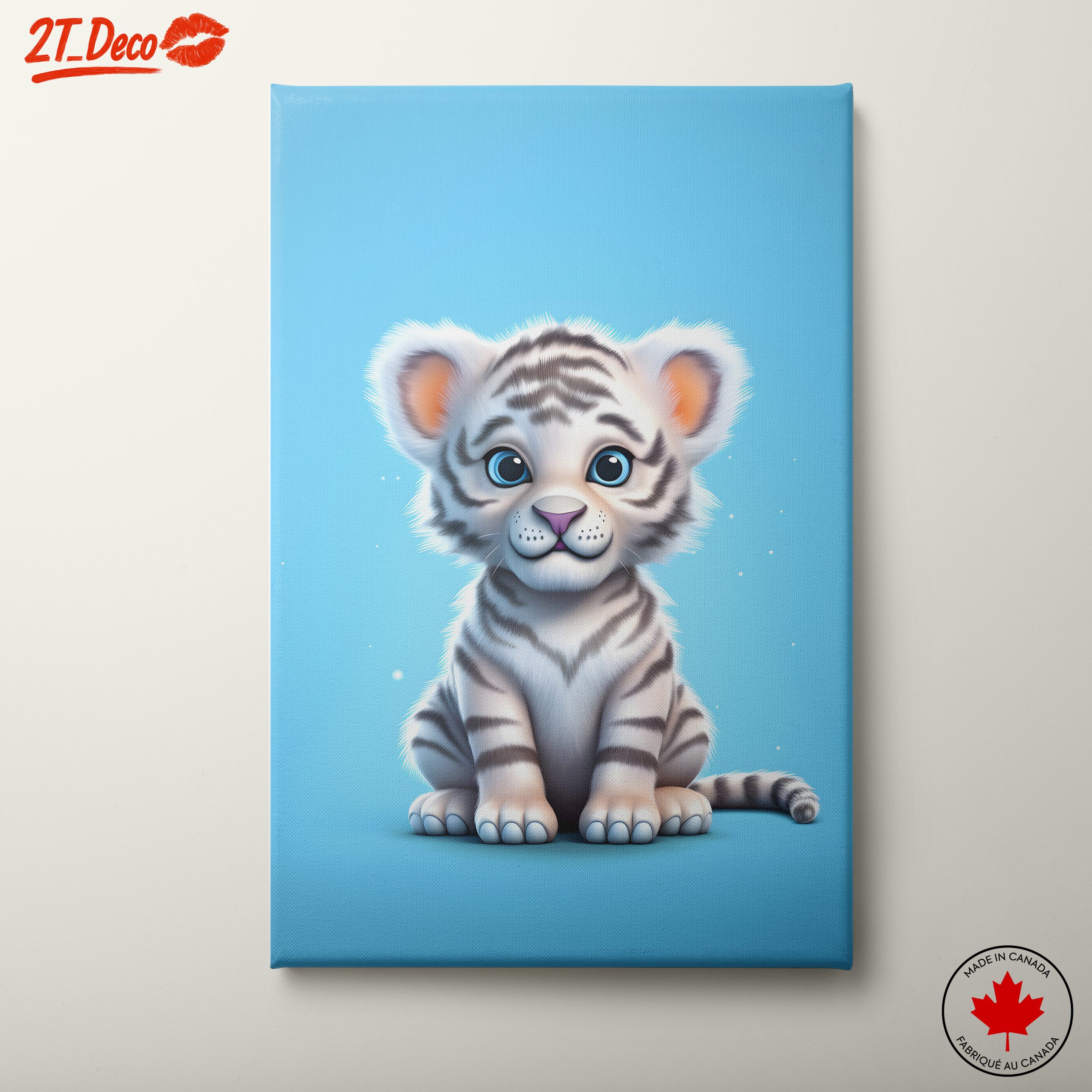 Playful White Tiger Illustration Art