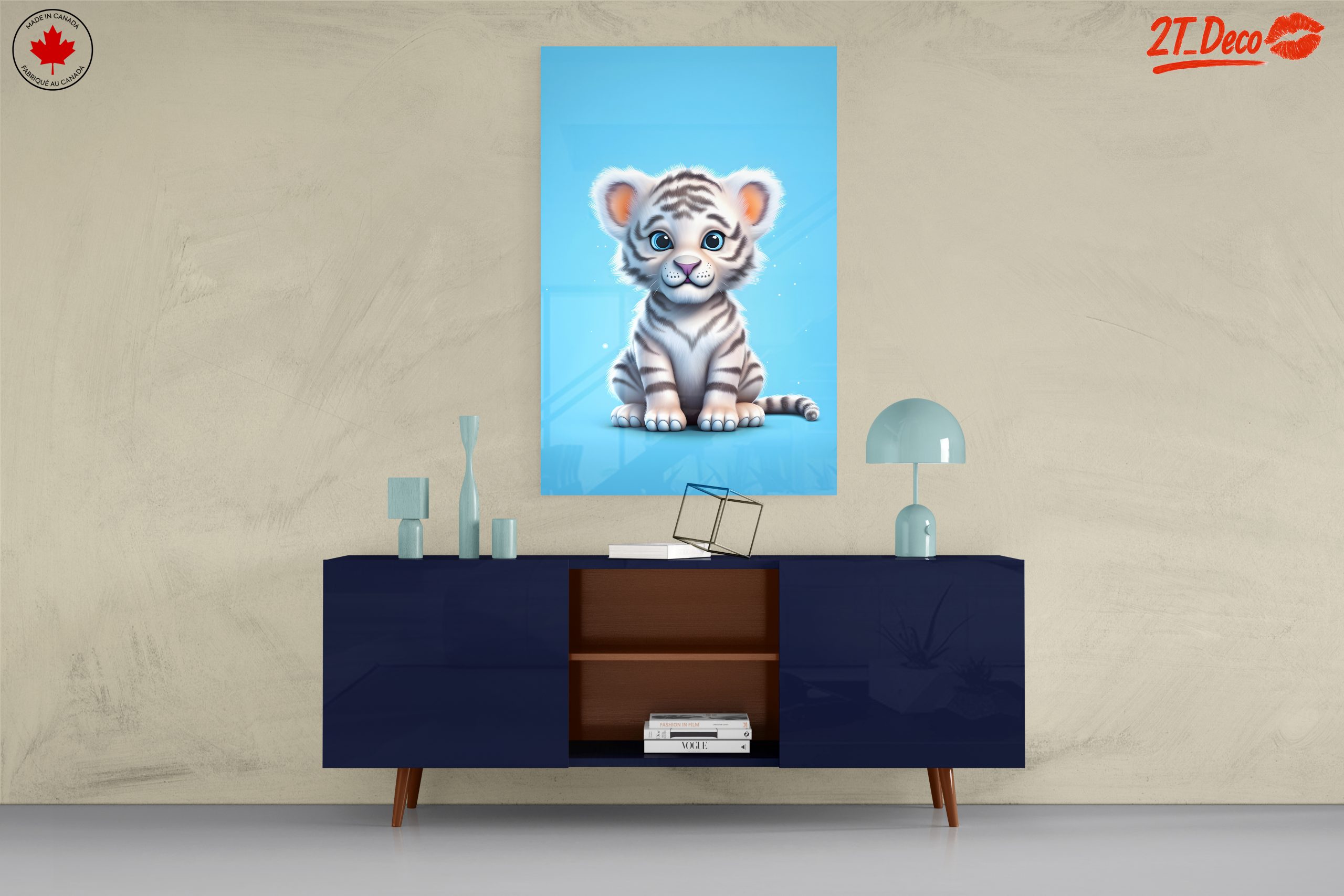 Playful White Tiger Illustration Art - Image 8