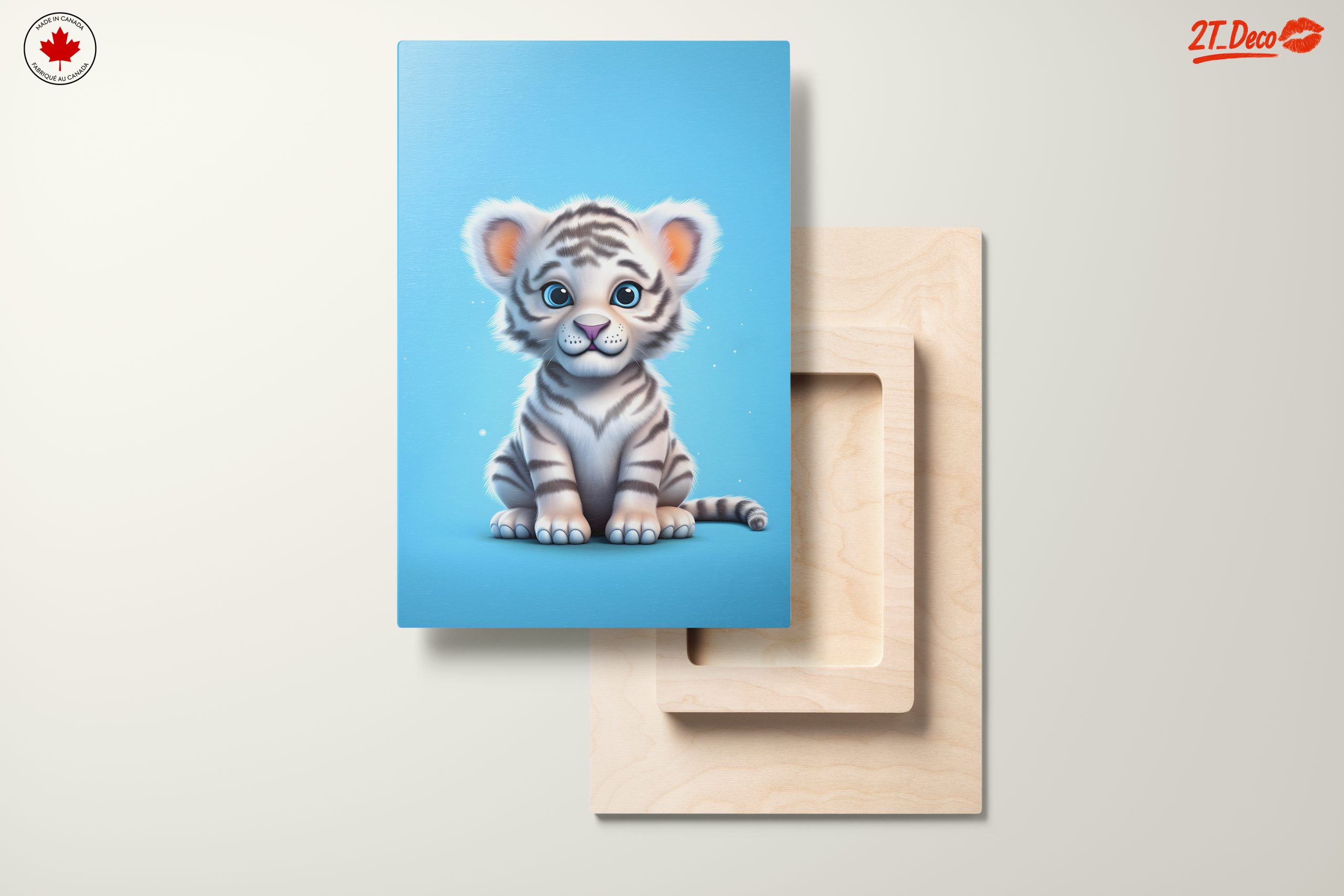 Playful White Tiger Illustration Art - Image 11