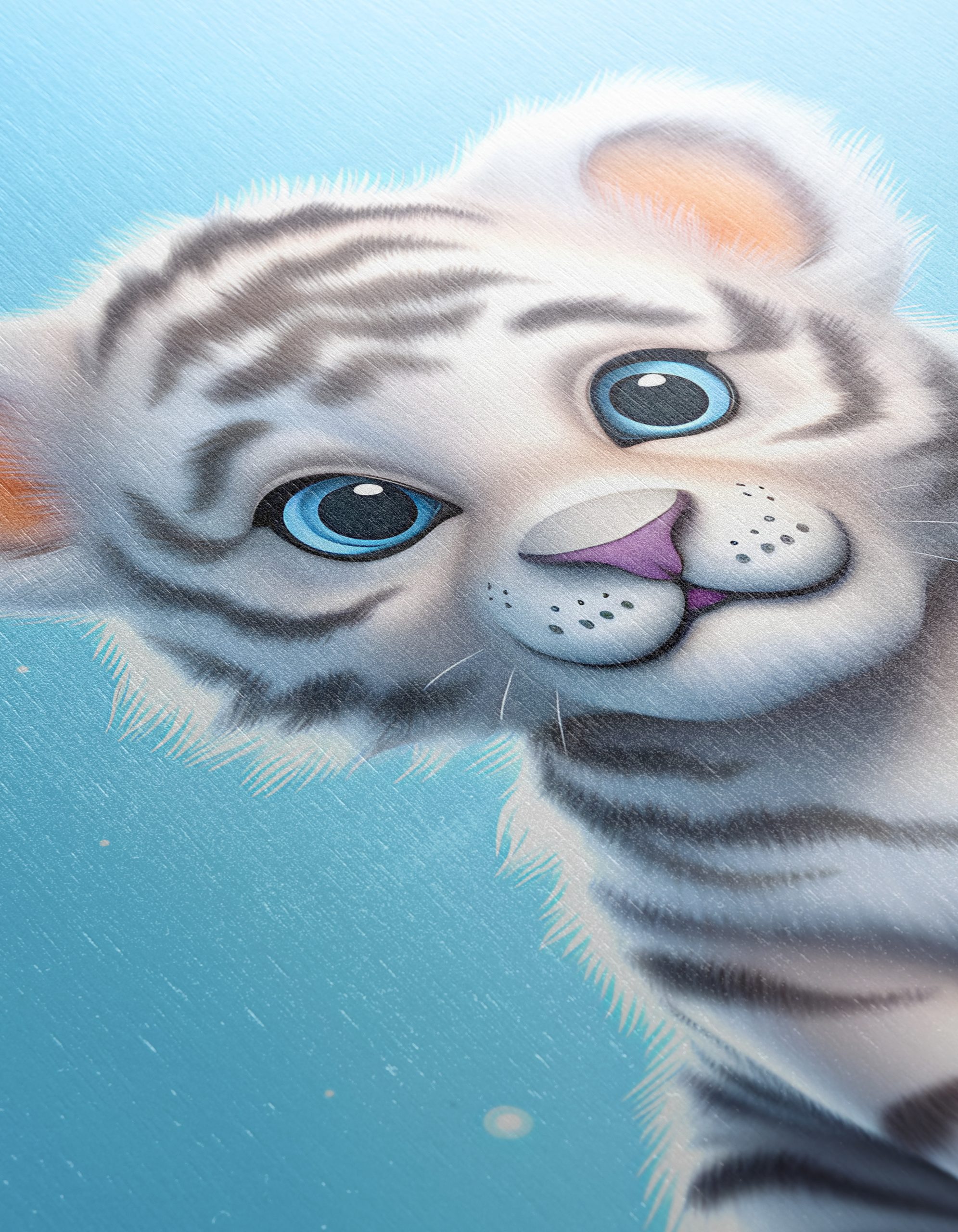 Playful White Tiger Illustration Art - Image 12