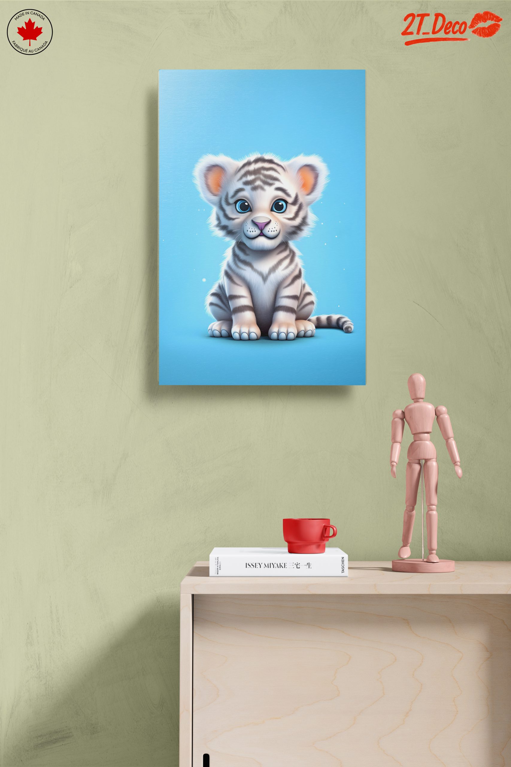 Playful White Tiger Illustration Art - Image 14
