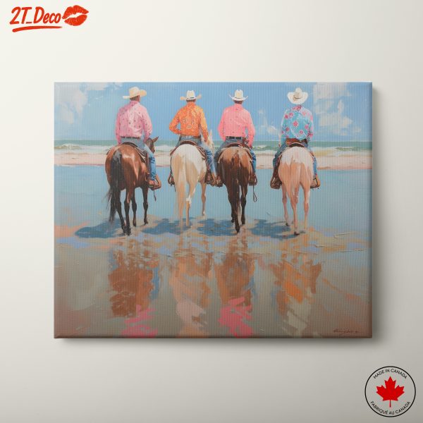 Cowboys Riding Horses on the Beach
