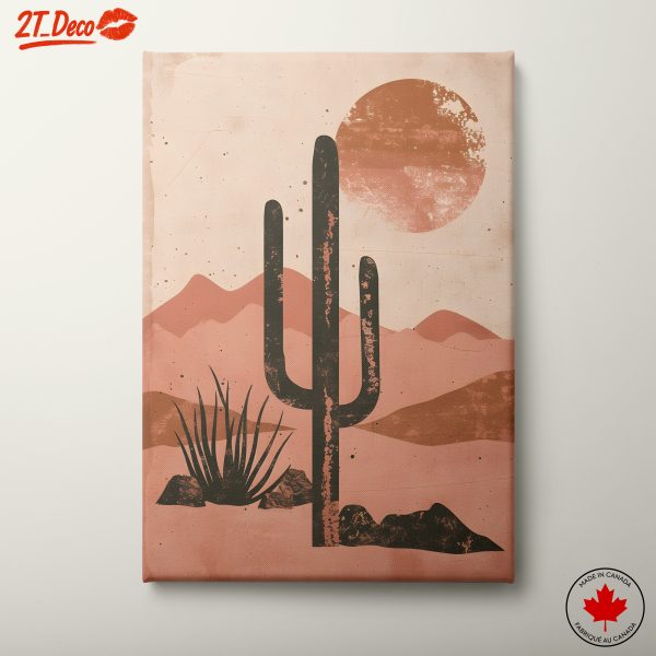 Stylized Desert Landscape with Cactus 2