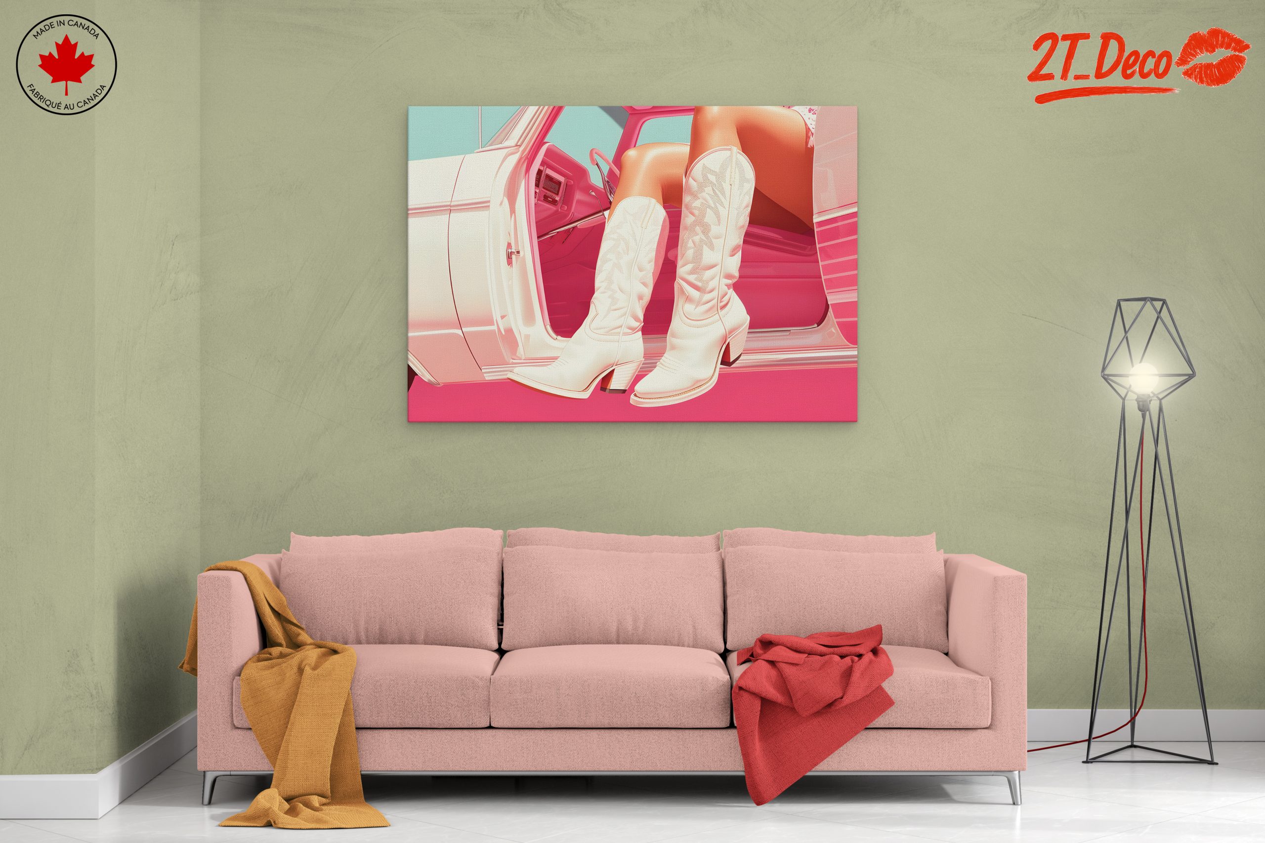 Stylish White Cowboy Boots by Car - Image 2