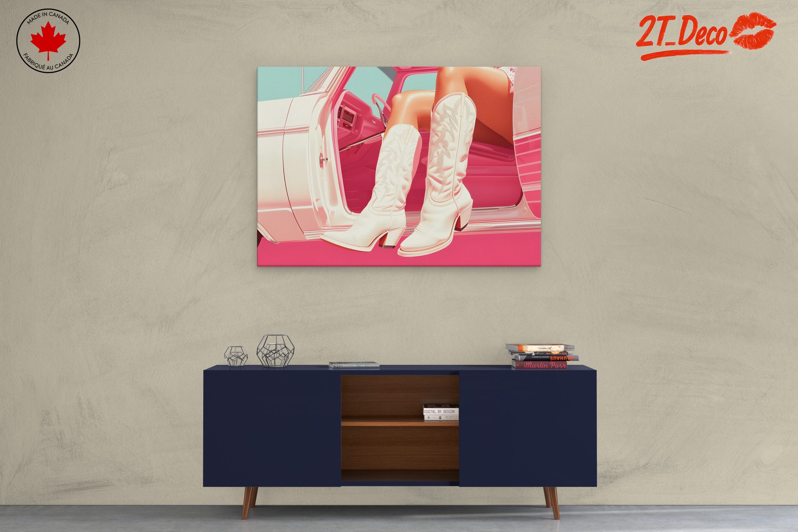 Stylish White Cowboy Boots by Car - Image 3