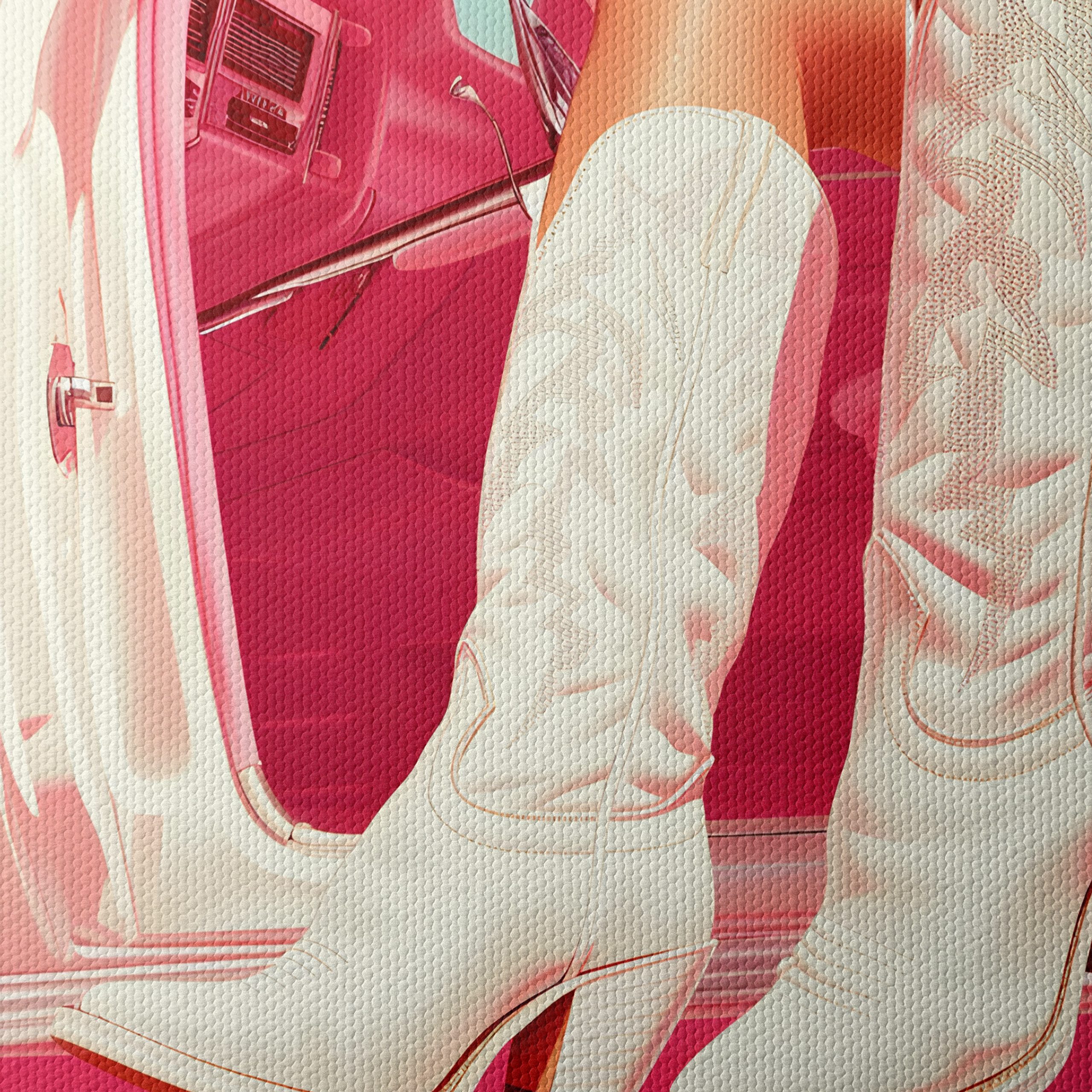 Stylish White Cowboy Boots by Car - Image 4
