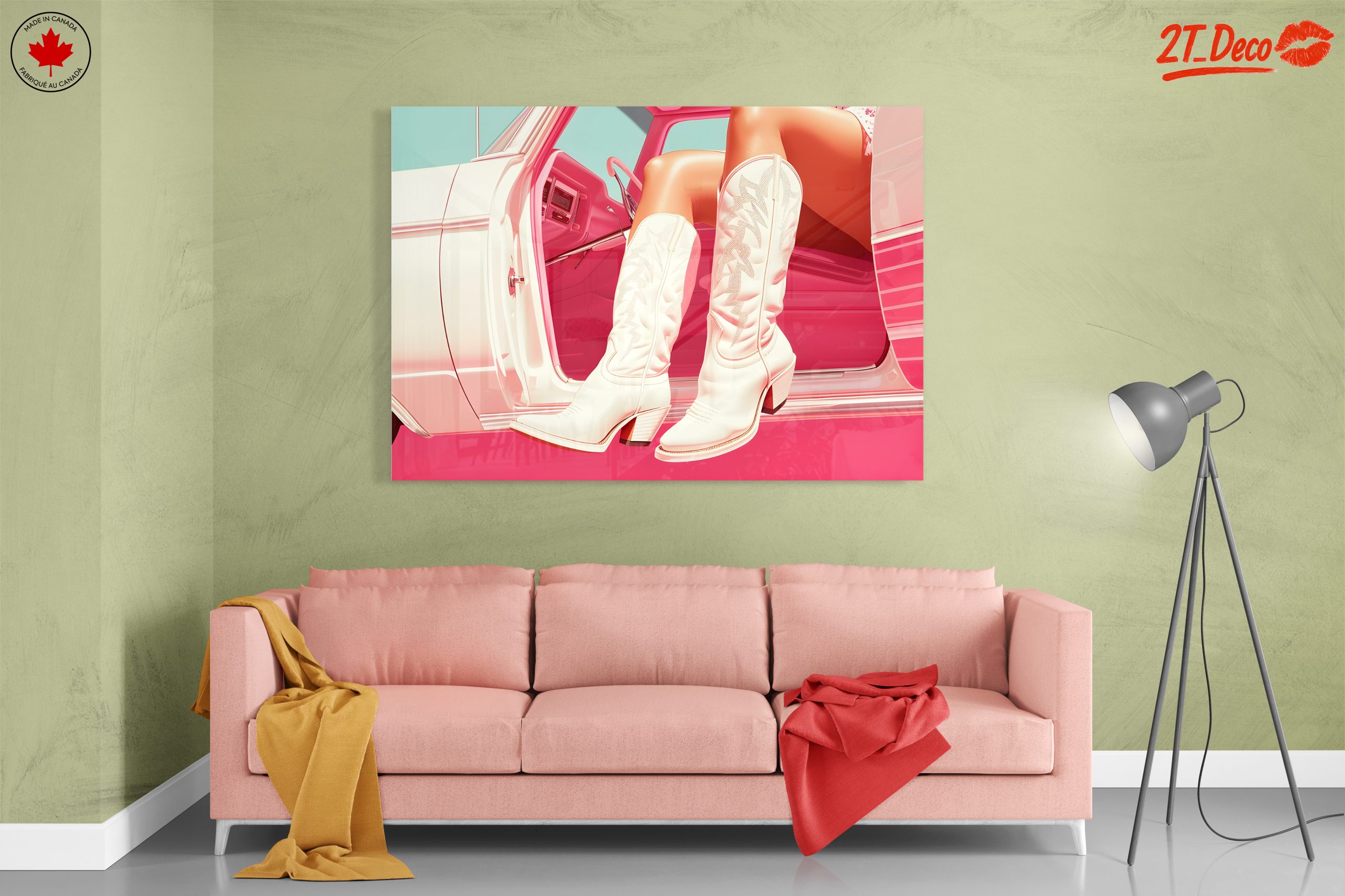 Stylish White Cowboy Boots by Car - Image 7