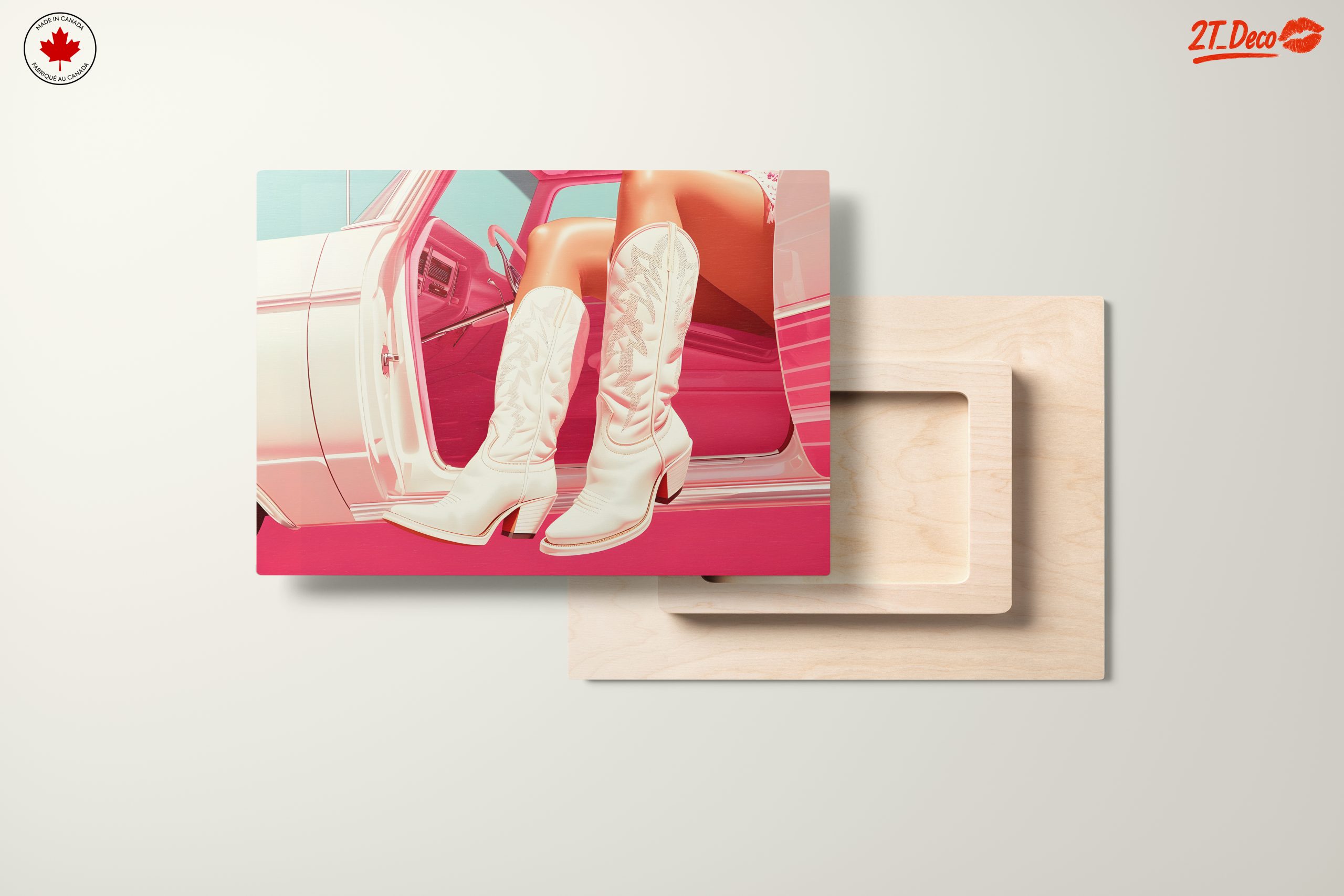 Stylish White Cowboy Boots by Car - Image 11