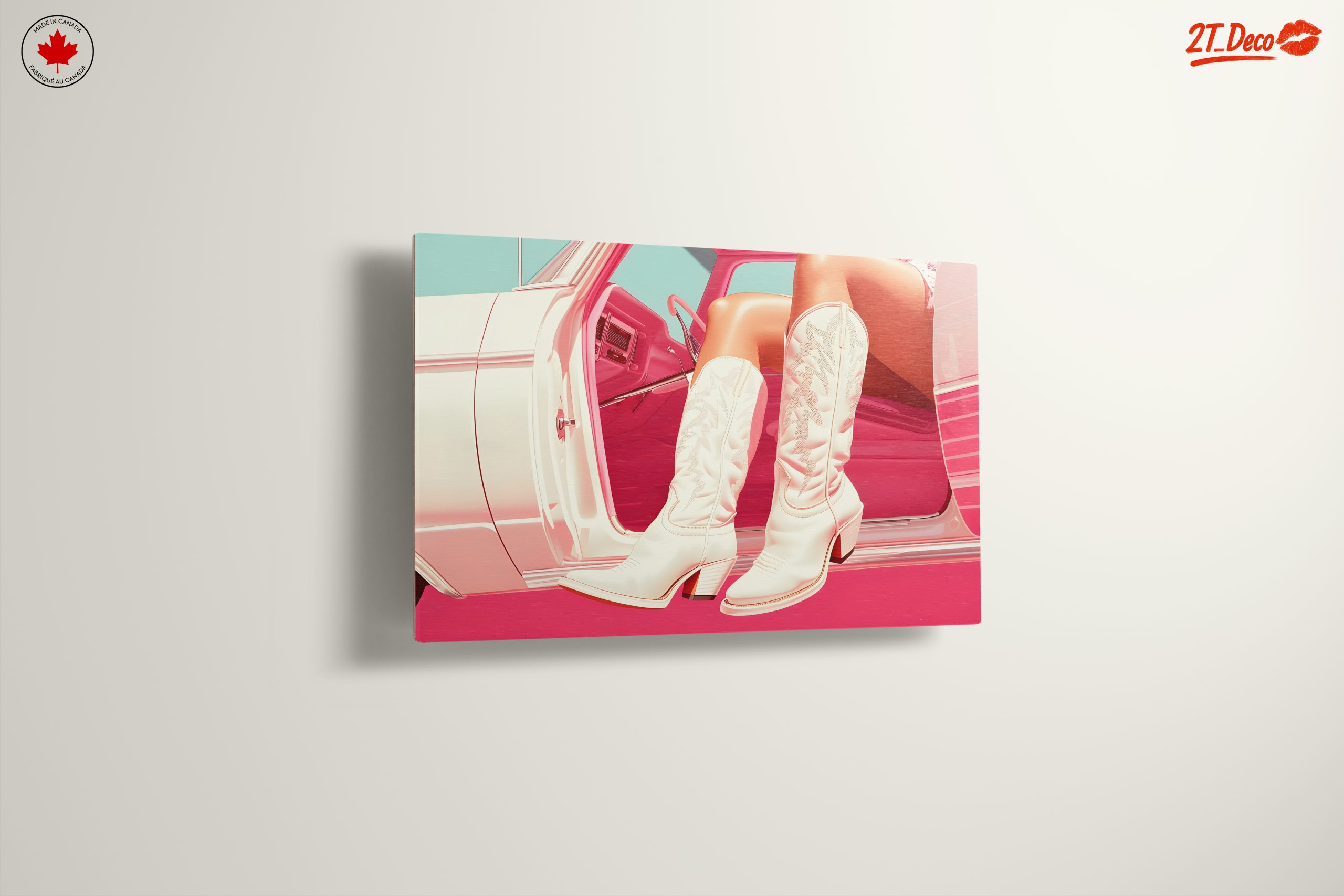 Stylish White Cowboy Boots by Car - Image 13