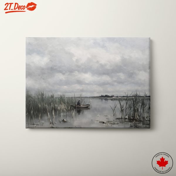 Serene Nature Landscape with Fisherman
