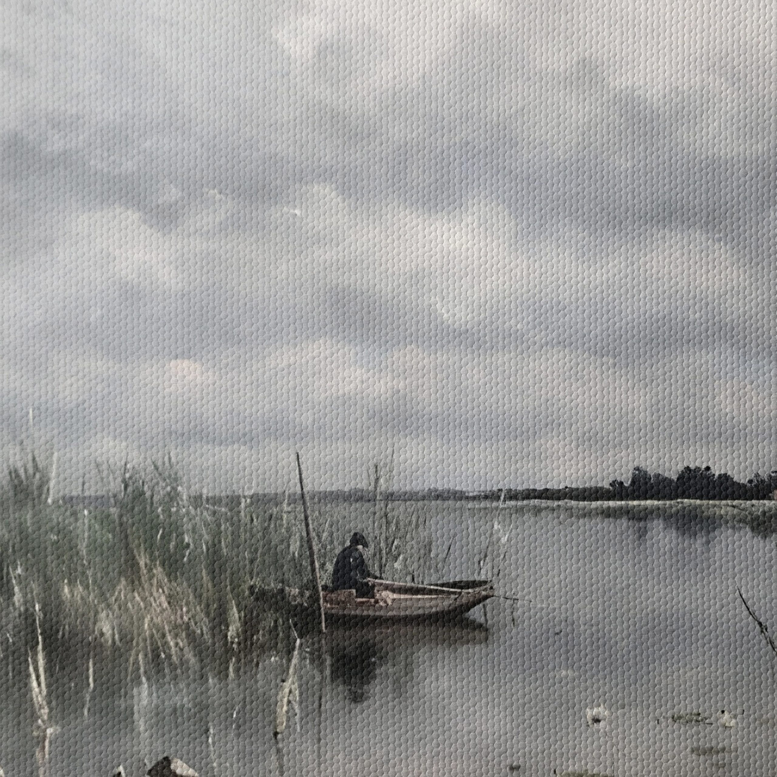 Serene Nature Landscape with Fisherman - Image 4