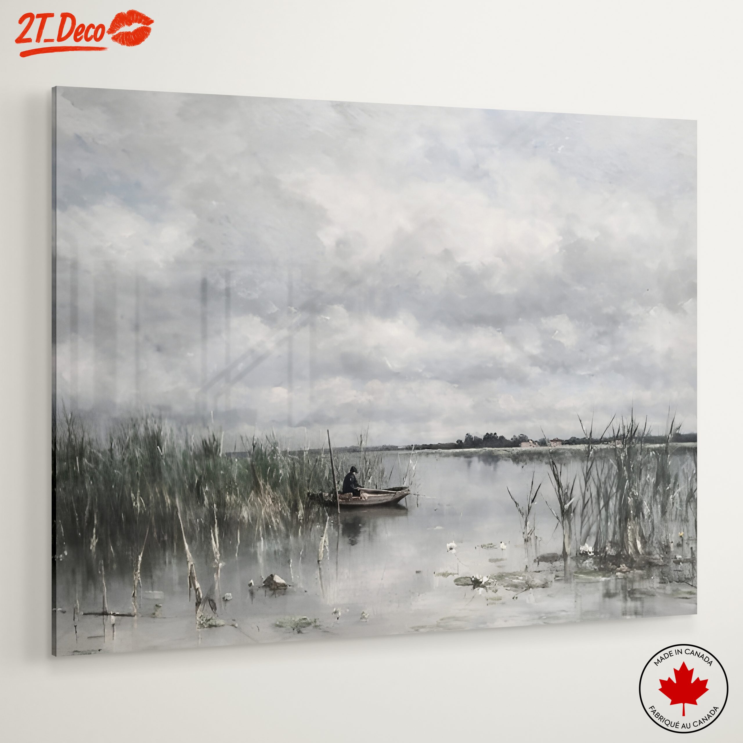 Serene Nature Landscape with Fisherman - Image 6