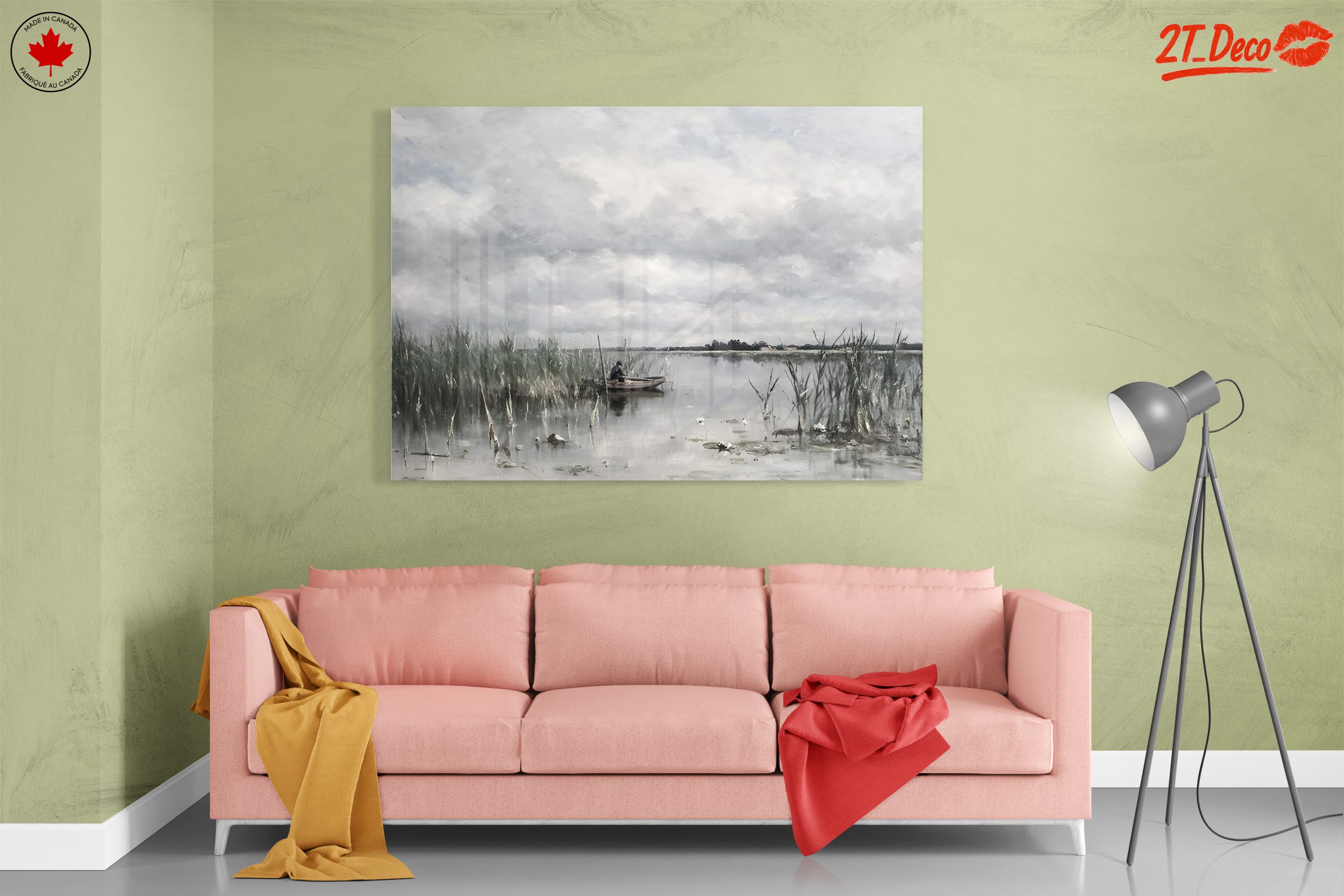 Serene Nature Landscape with Fisherman - Image 7