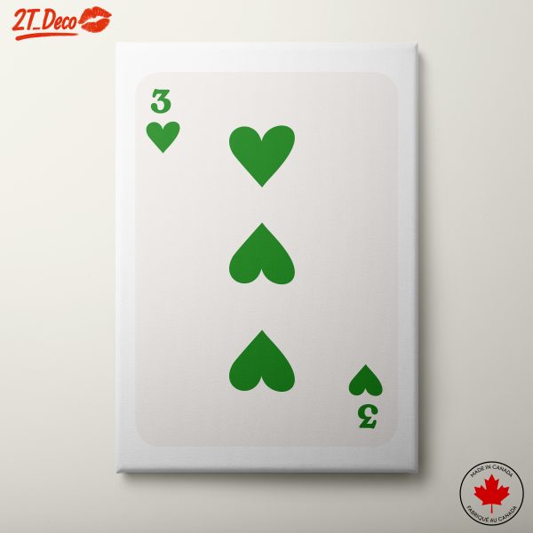 Three of Hearts Playing Card Artwork