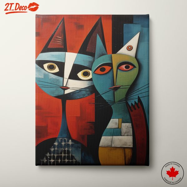 Stylized Cats in Bold Colors