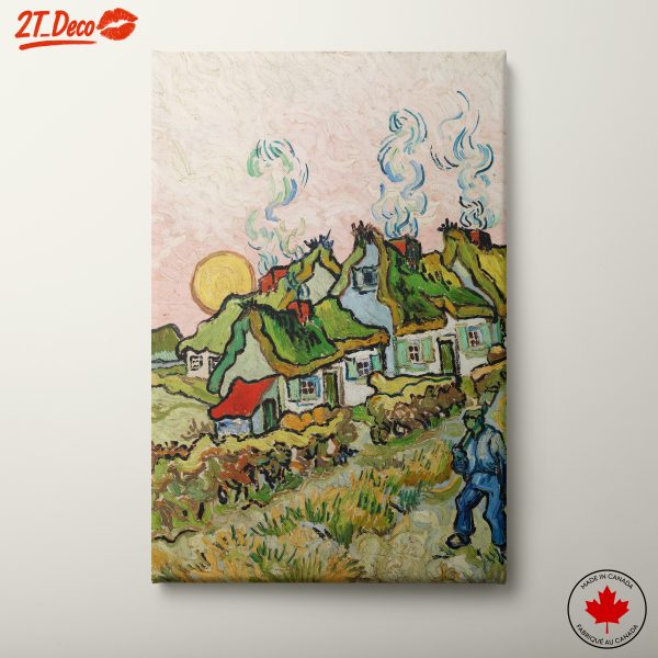 Stylized Contemporary Landscape with Colorful Houses