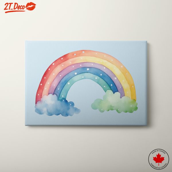 Whimsical Rainbow and Clouds Art