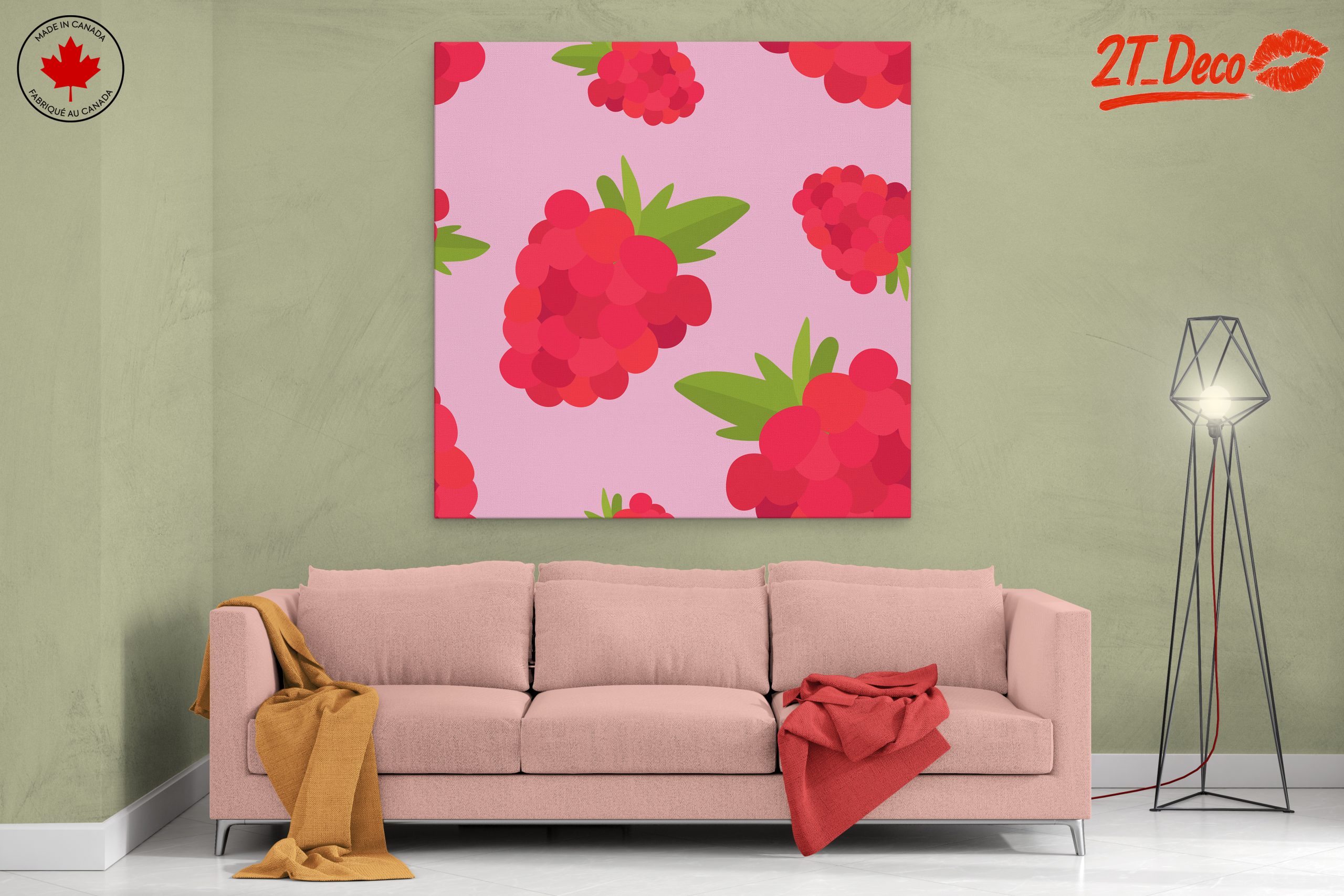 Vibrant Raspberry Abstract Art - Image 2