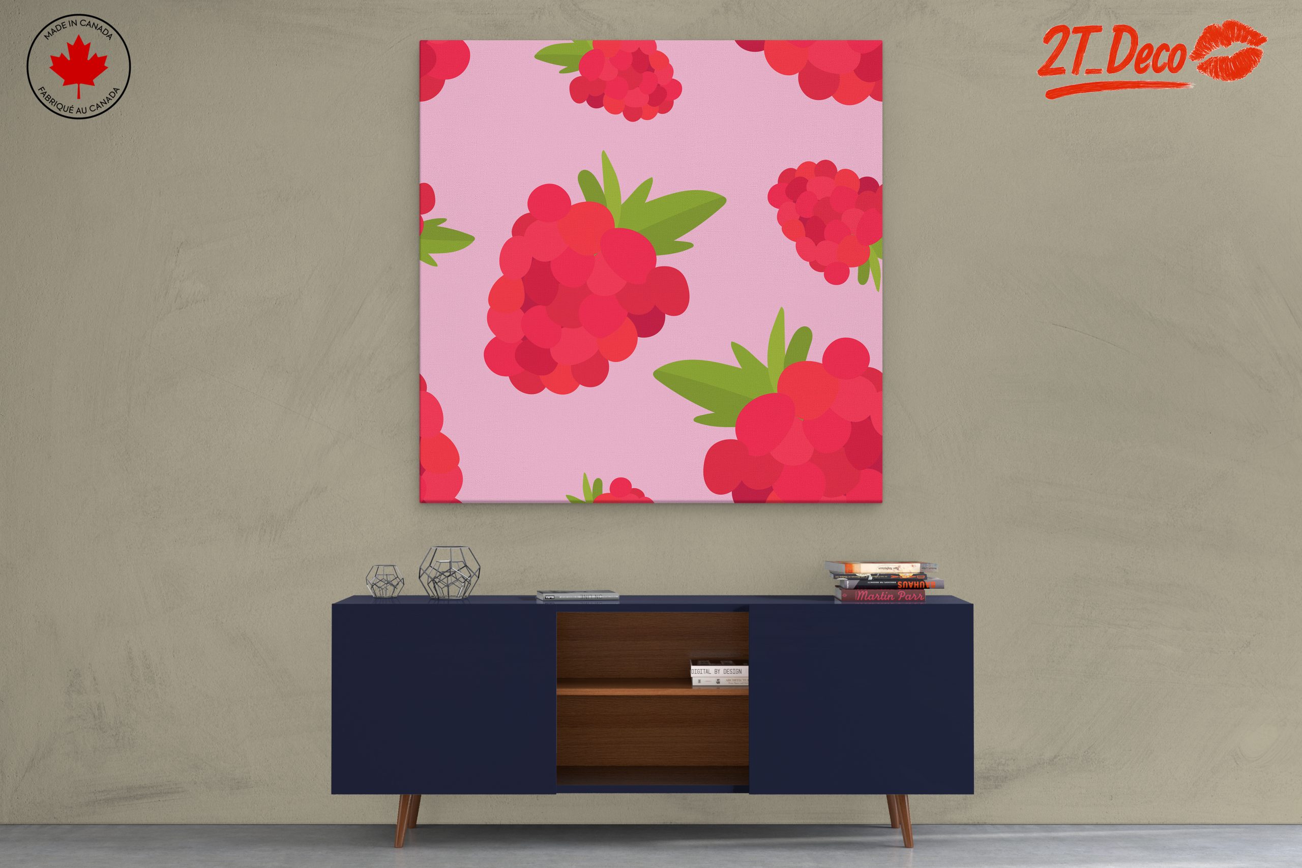 Vibrant Raspberry Abstract Art - Image 3